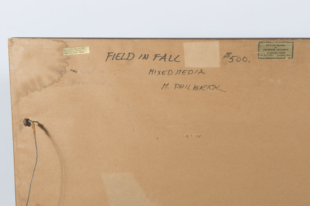 Margaret Philbrick Signed Mixed Media Painting "Field in Fall"