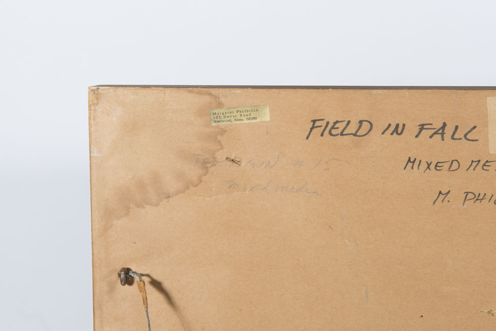 Margaret Philbrick Signed Mixed Media Painting "Field in Fall"