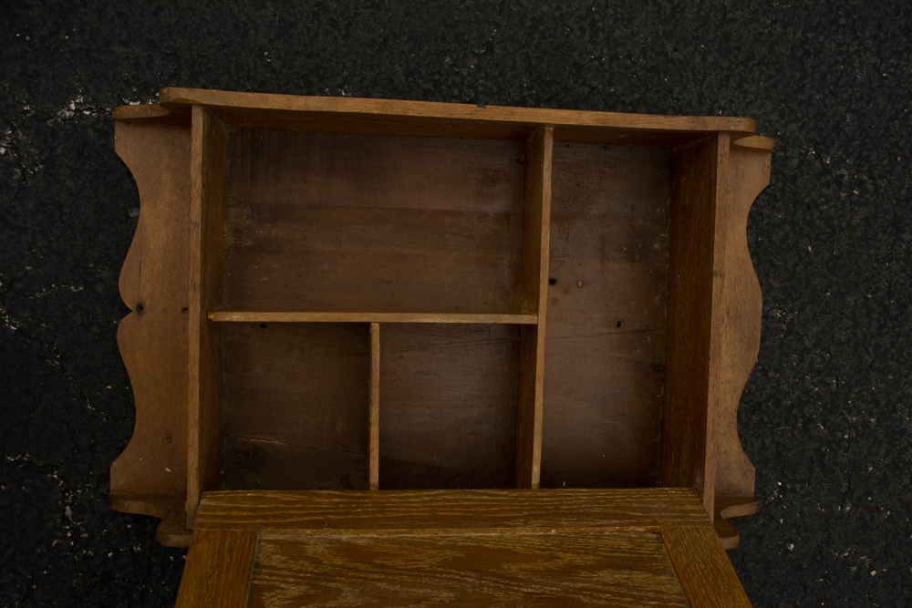 Vintage Wooden Home Decor Including a Ship's Wheel