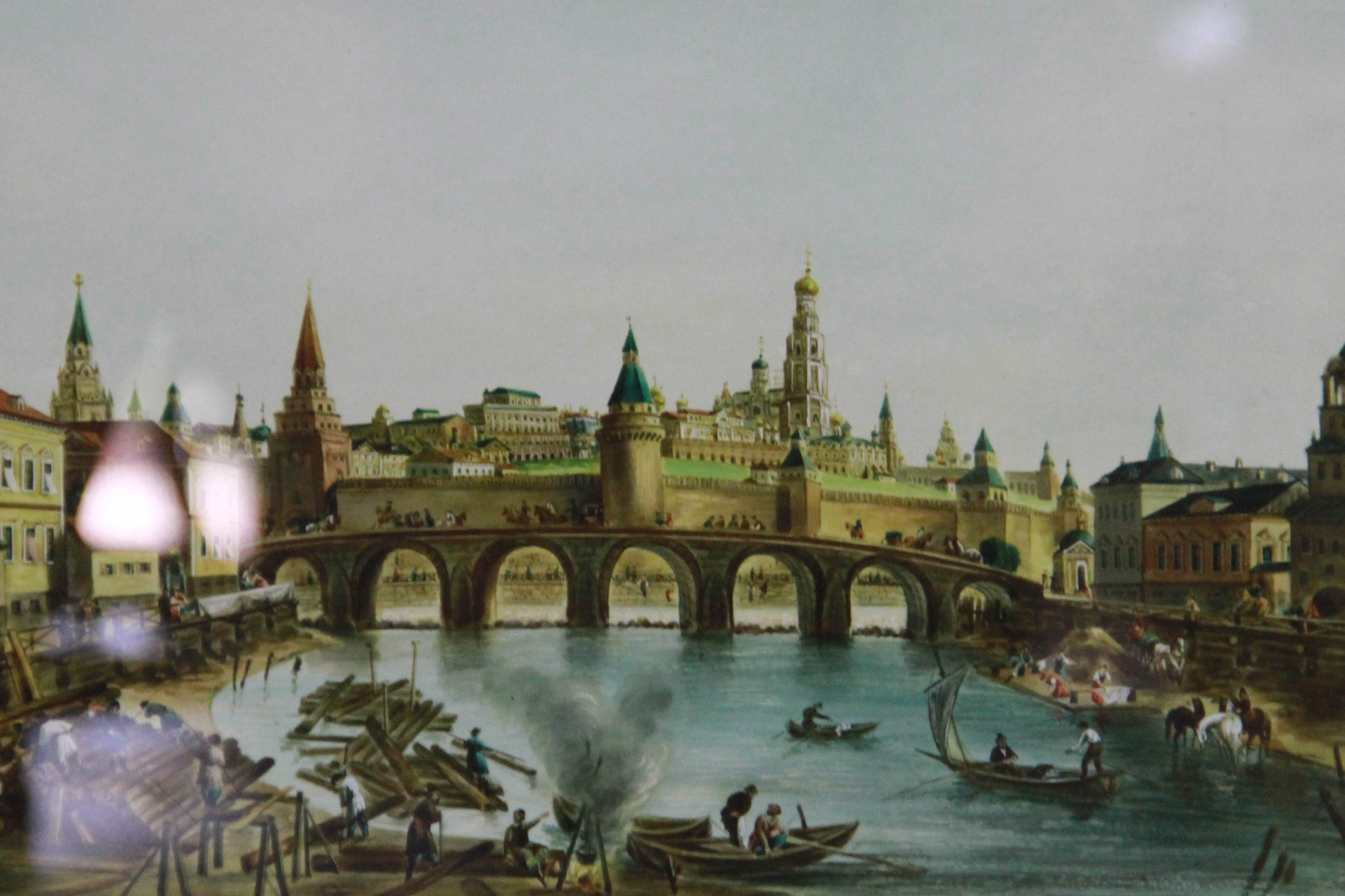 Framed Copies of "View of the Kremlin" by Fyodor Alekseyev and "View of Old Red Square" by Delabart