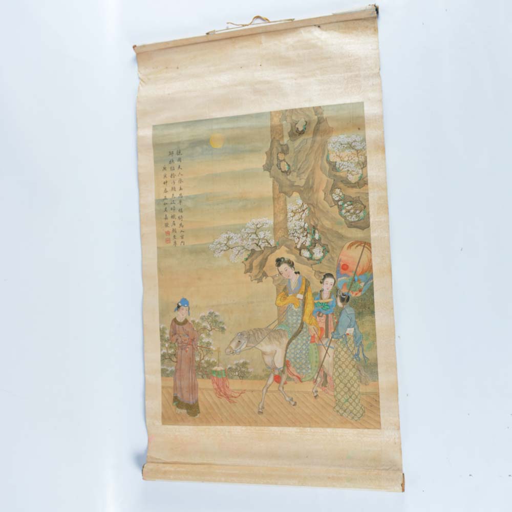 Chinese Hanging Scroll Painting on Silk