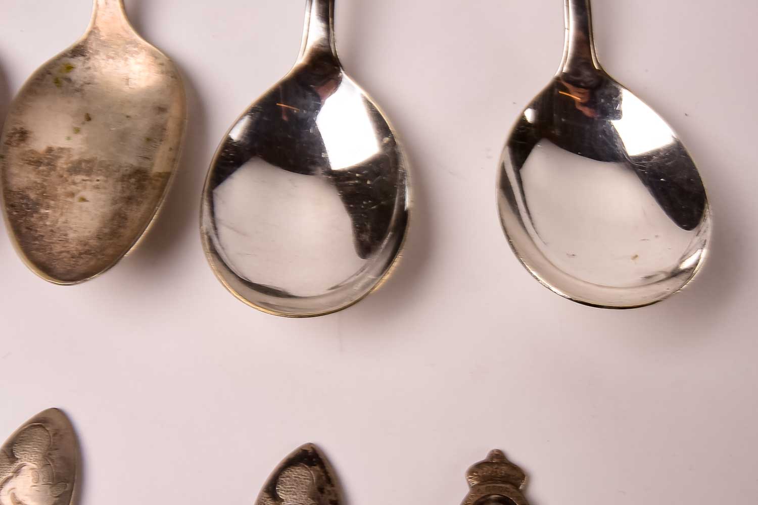 10 Silver Plated Character and Commemorative Spoons