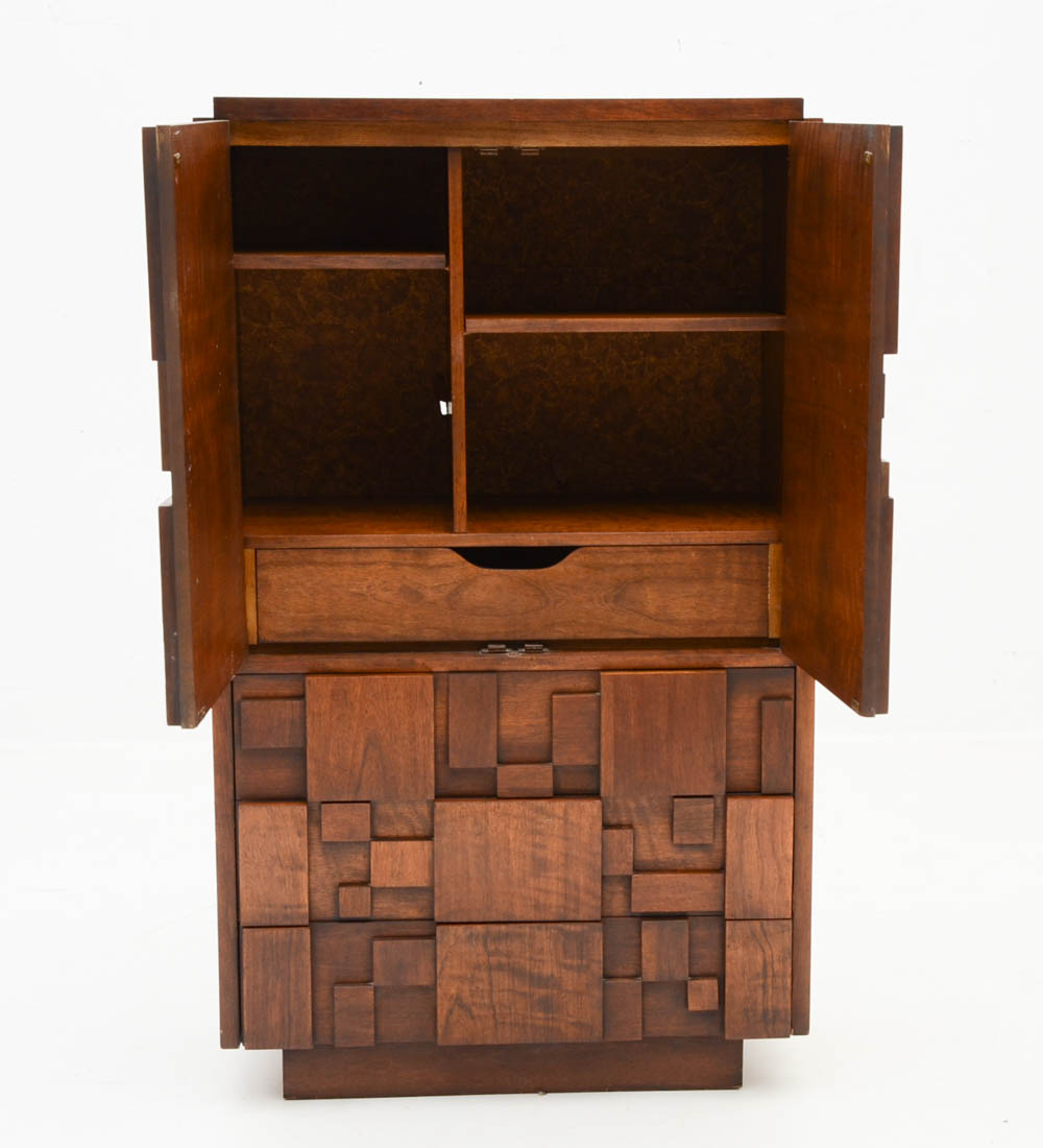 Lane Brutalist Style High Chest in Walnut Finish