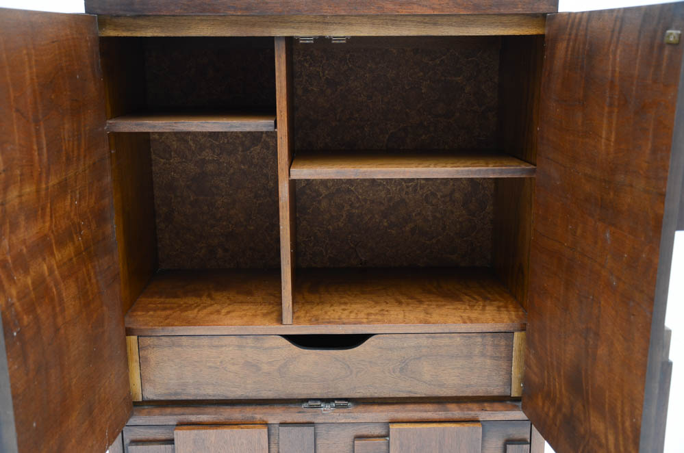 Lane Brutalist Style High Chest in Walnut Finish