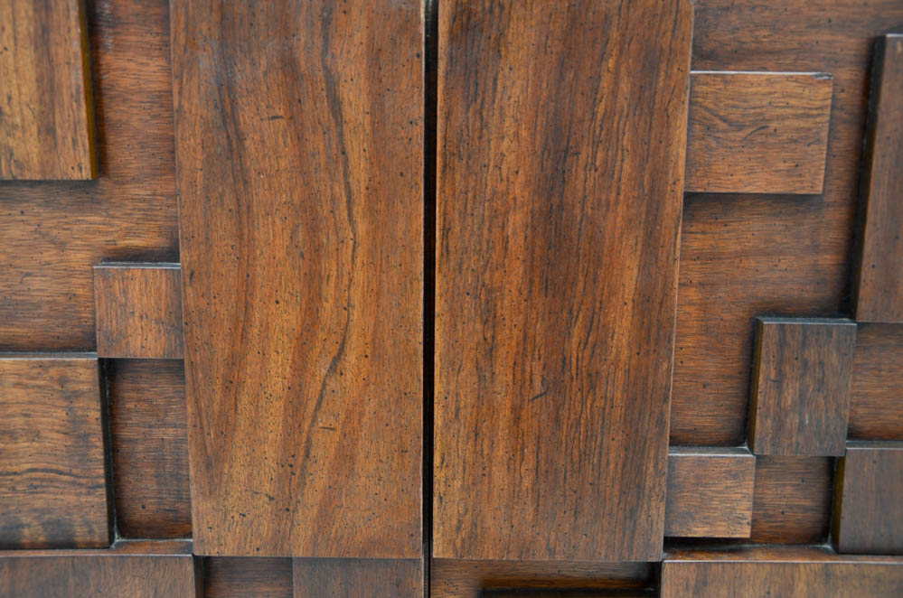 Lane Brutalist Style High Chest in Walnut Finish