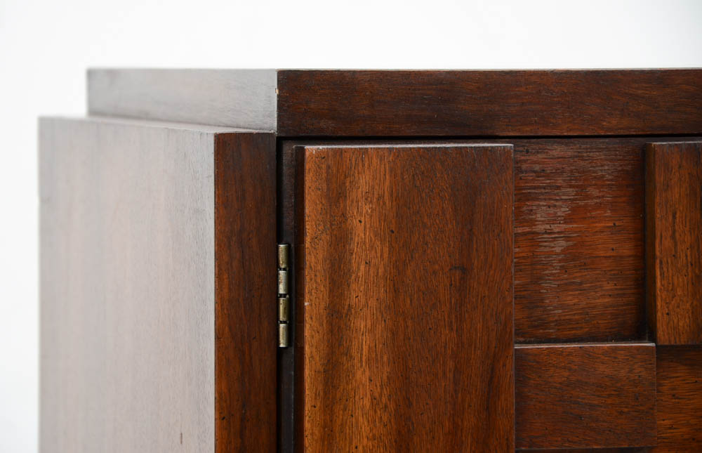 Lane Brutalist Style High Chest in Walnut Finish