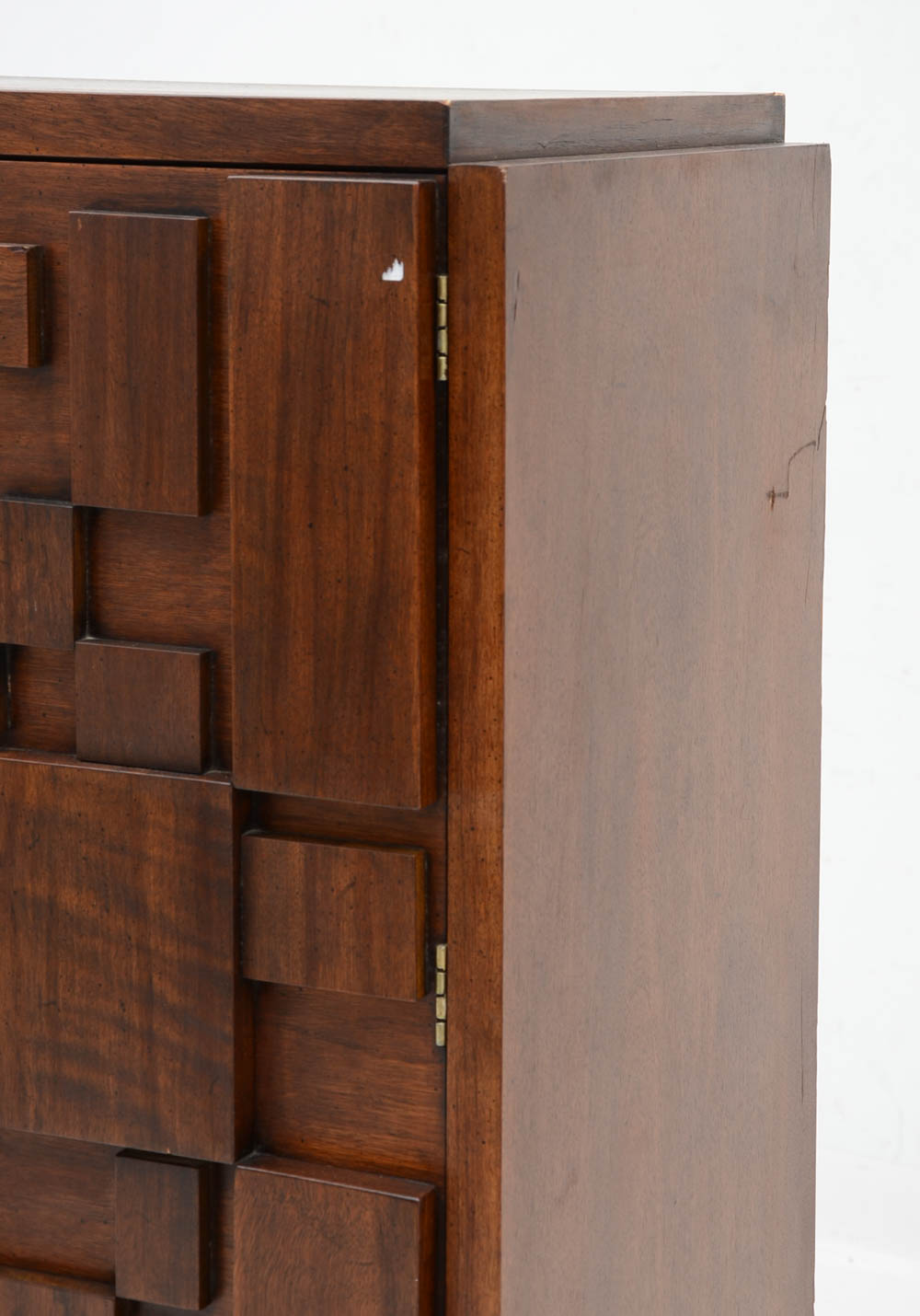 Lane Brutalist Style High Chest in Walnut Finish