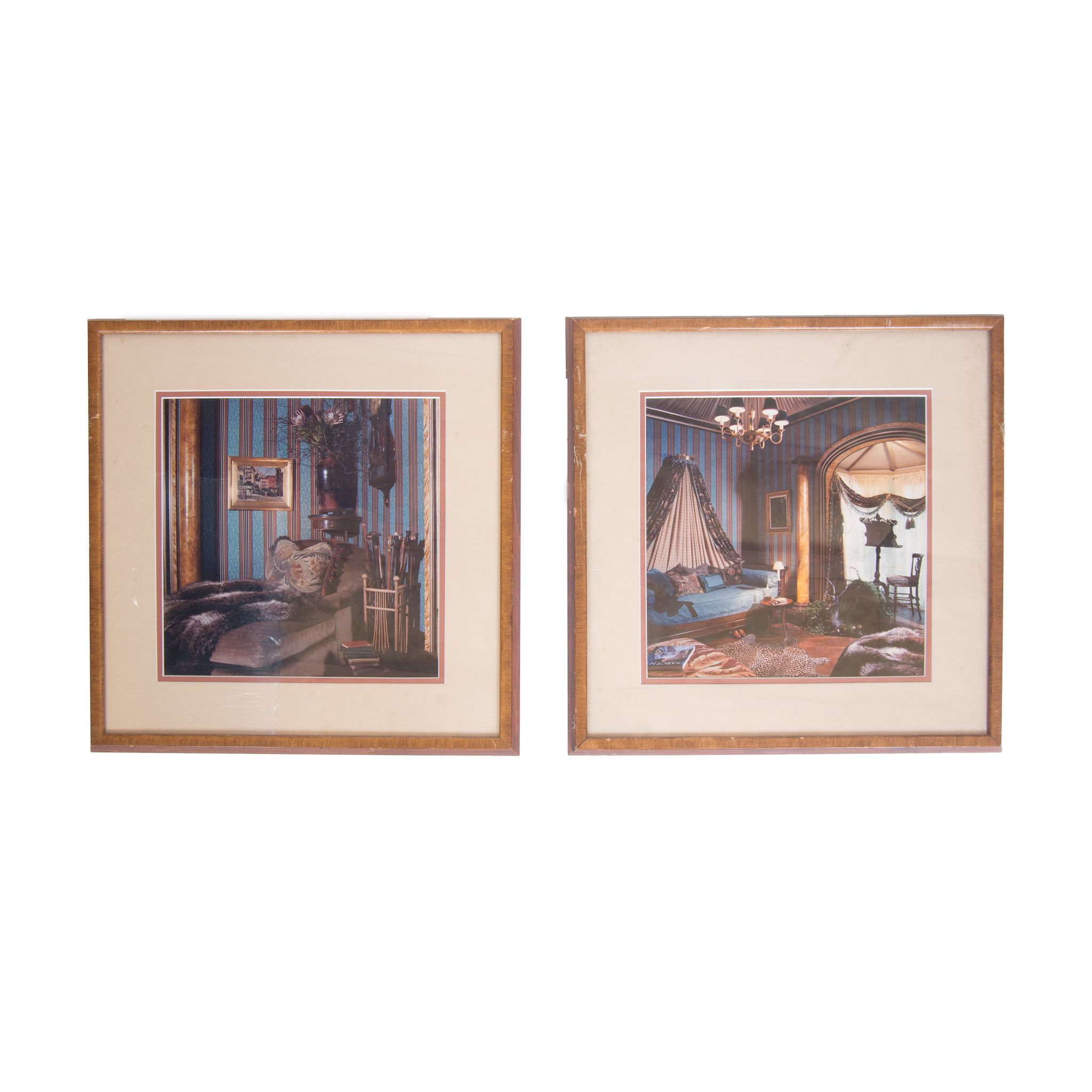 Framed Pair of Parlor Design Photographs