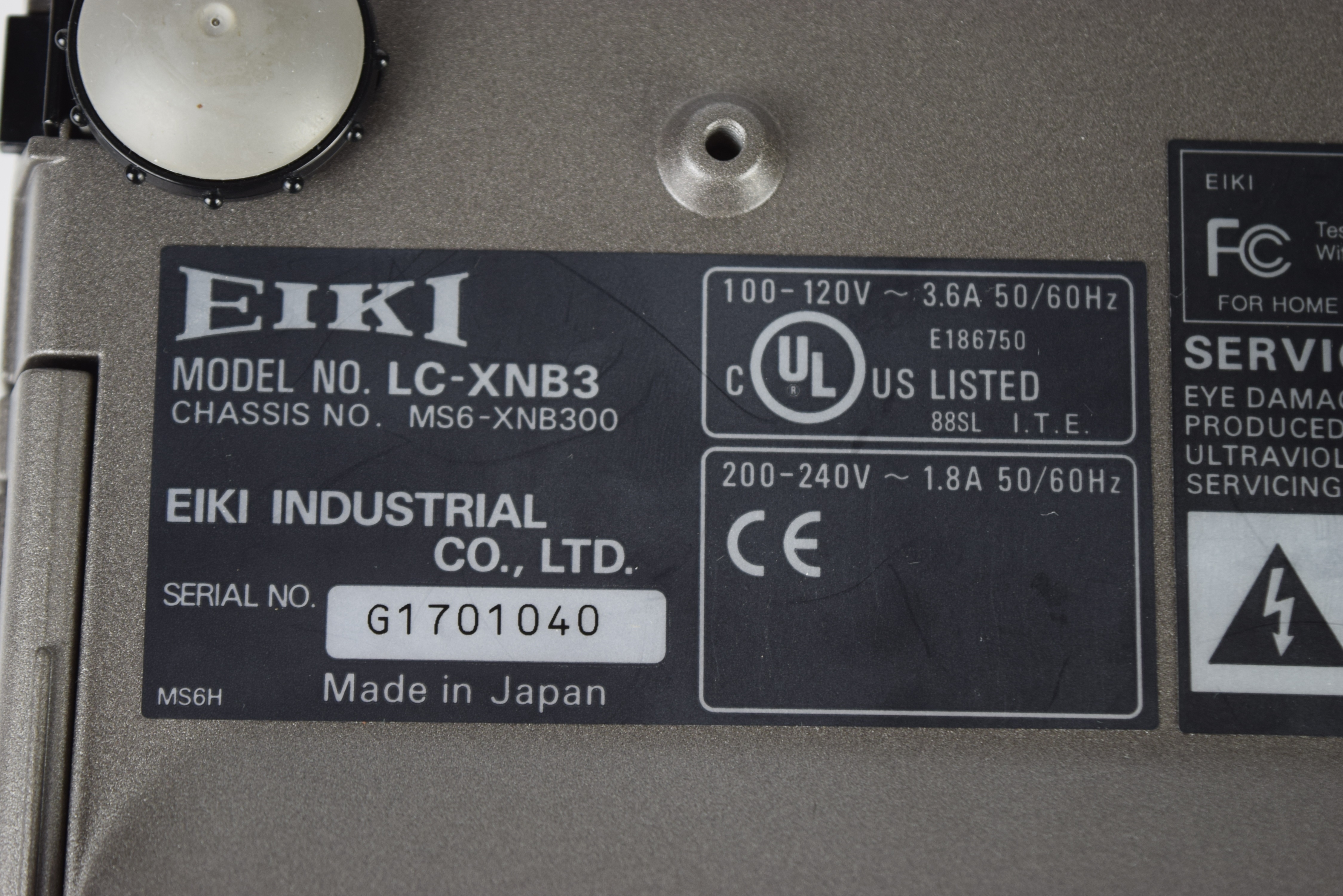EIKI Multi-Media Projector (LC-XNB3) and a Da-Lite Theatre Screen