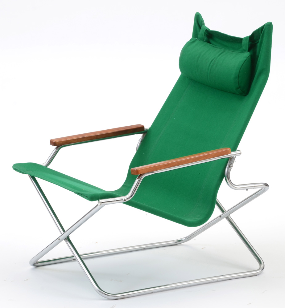 Pair of Folding Canvas "Z" Chairs, by Uchida, Japan