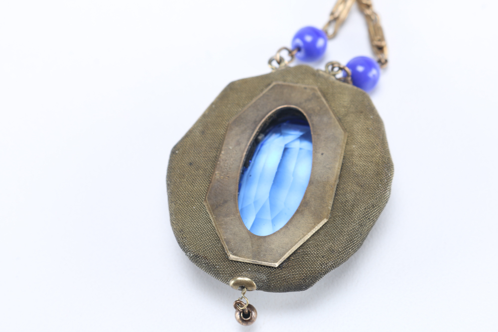 Dovercraft Blue Stone and Gold Tone Vintage Necklace and Earrings.