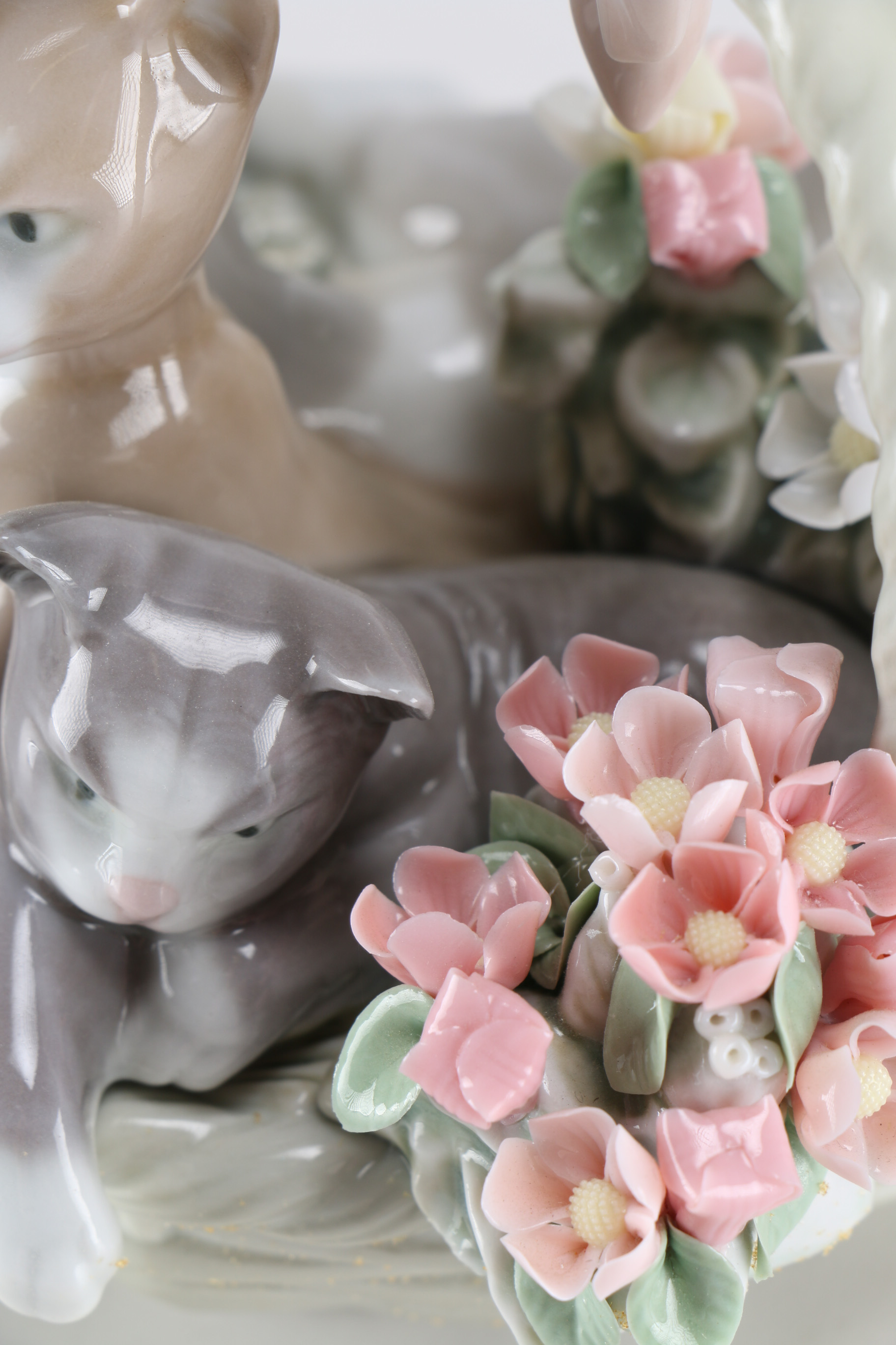 1984 Lladró "Purr Fect" Cats in a Basket Figurine