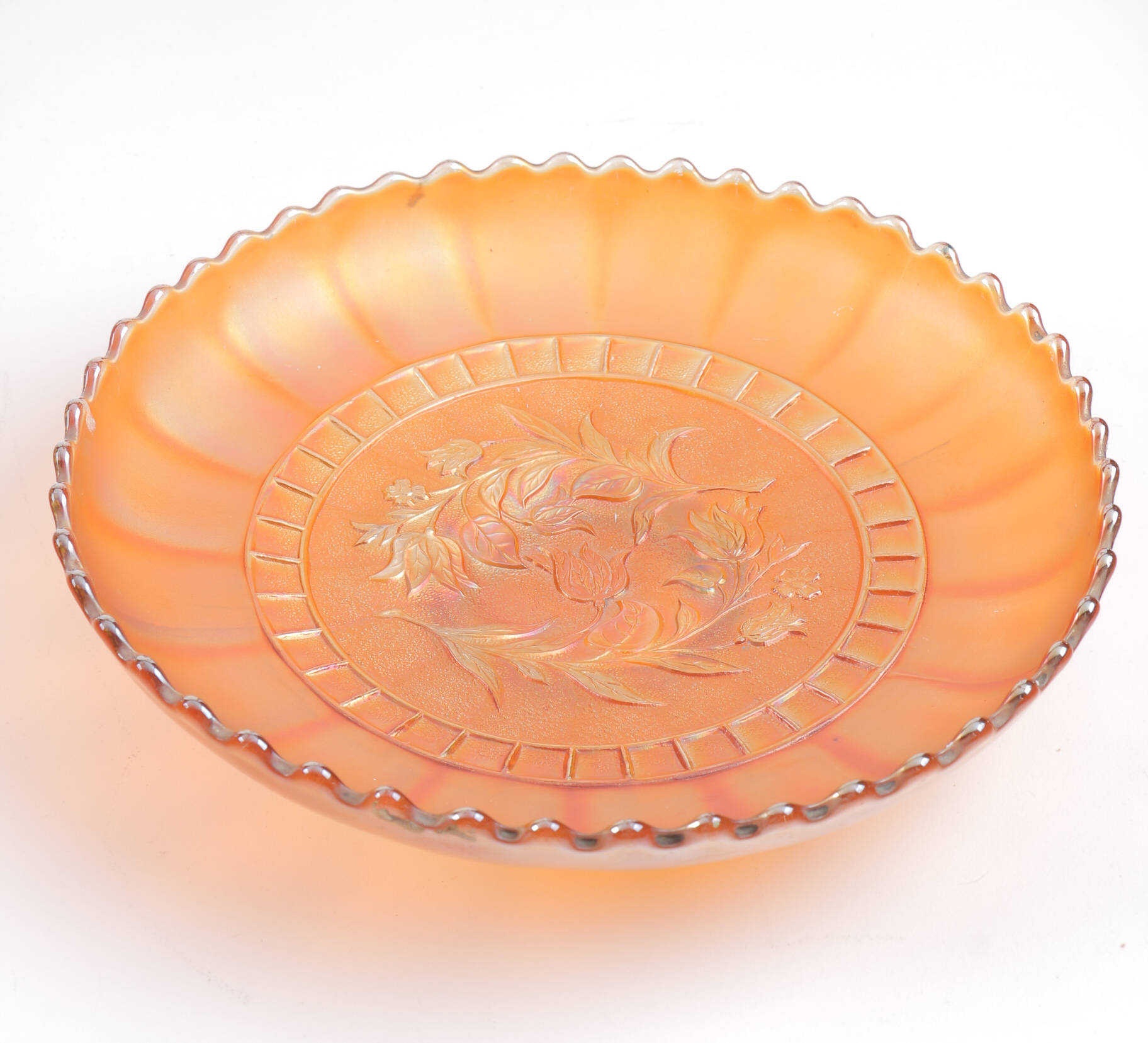 Vintage Orange, Rose and Gold Toned Decorative Dishes