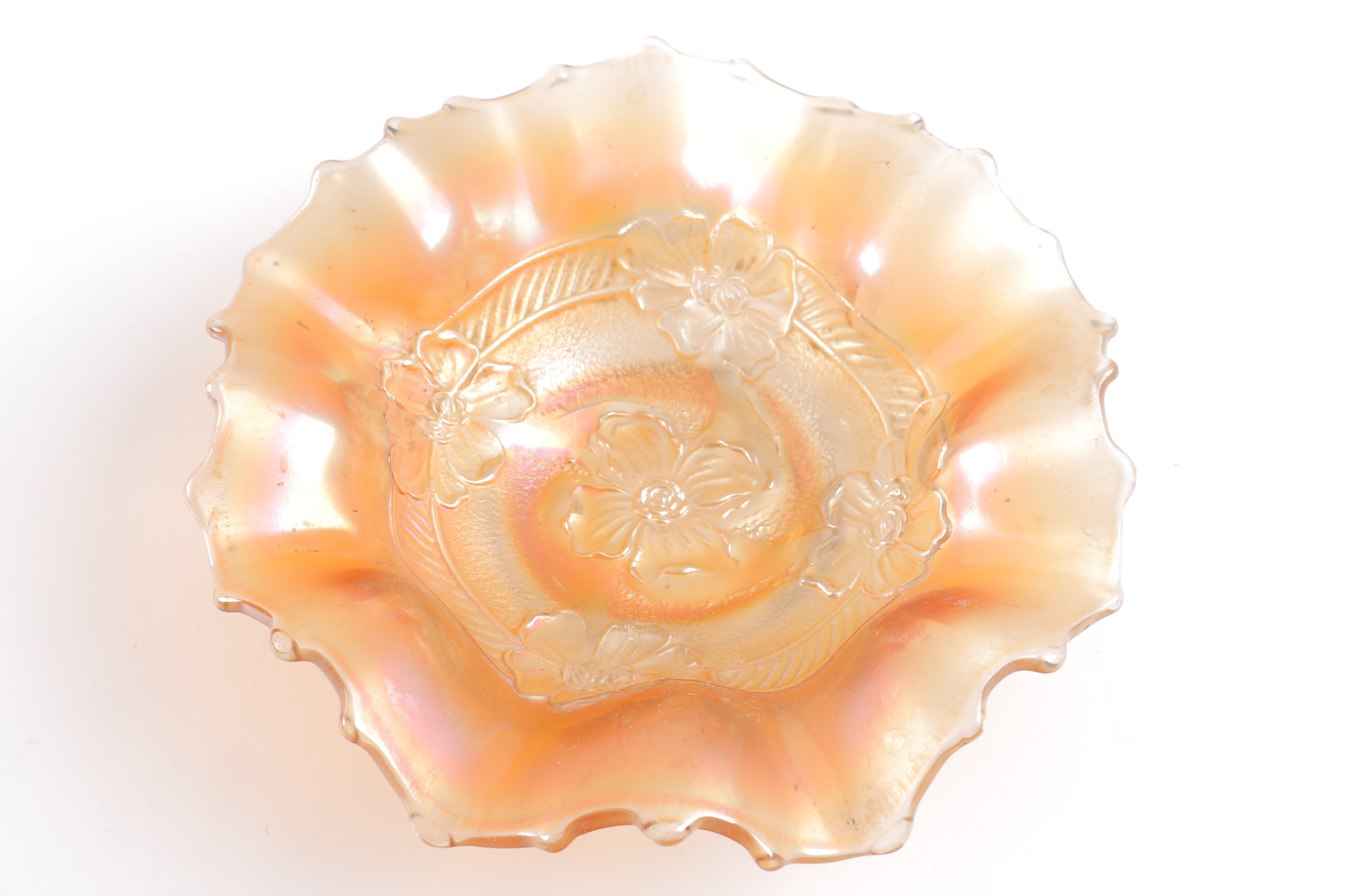 Vintage Orange, Rose and Gold Toned Decorative Dishes