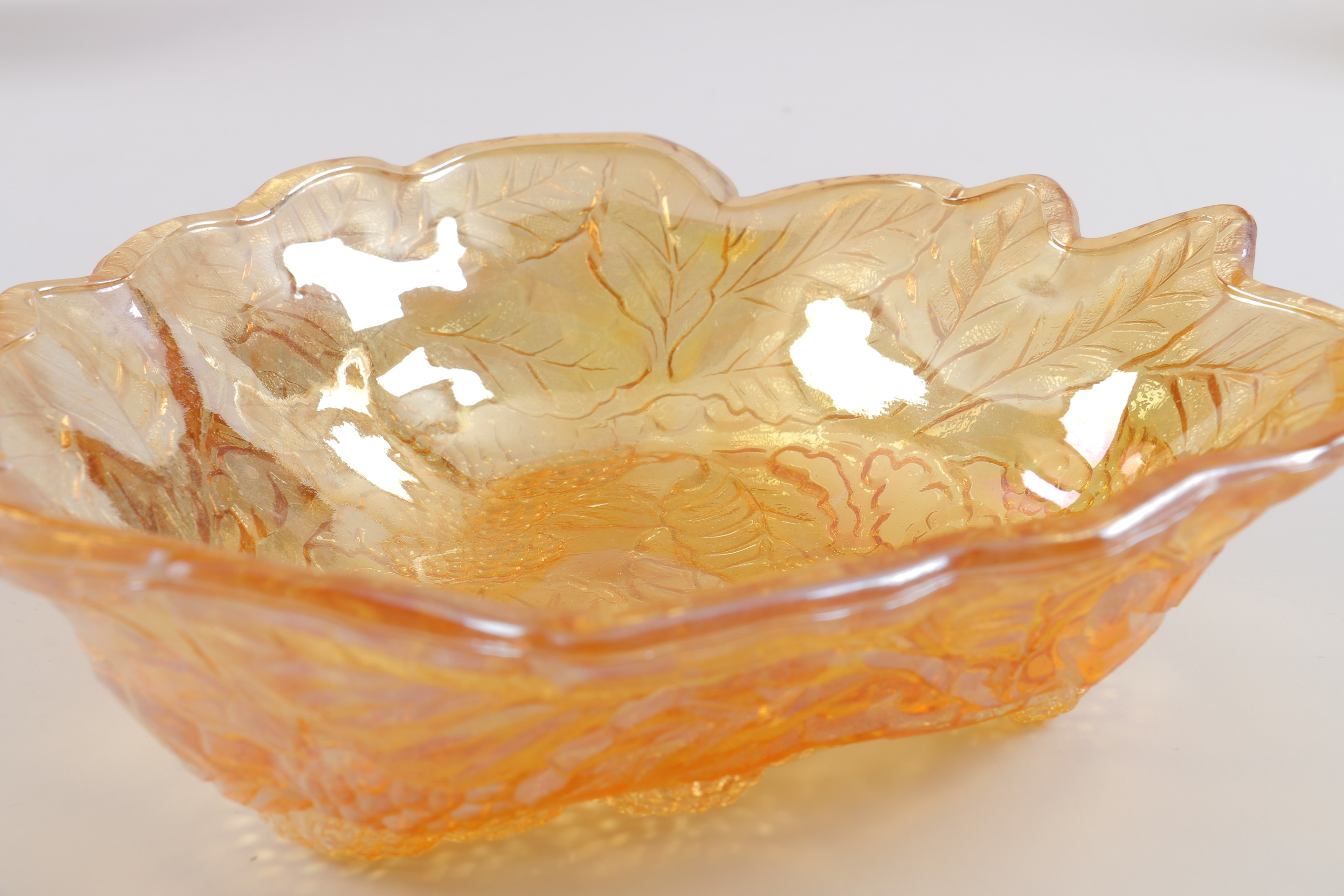 Vintage Orange, Rose and Gold Toned Decorative Dishes