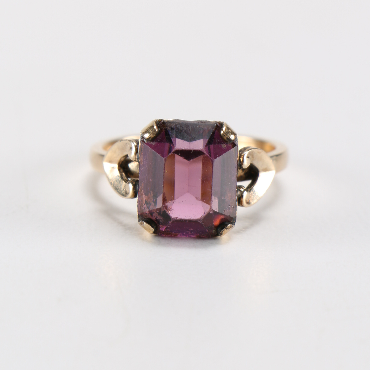 Vintage Clark & Combs Gold Filled Ring with Purple Stone
