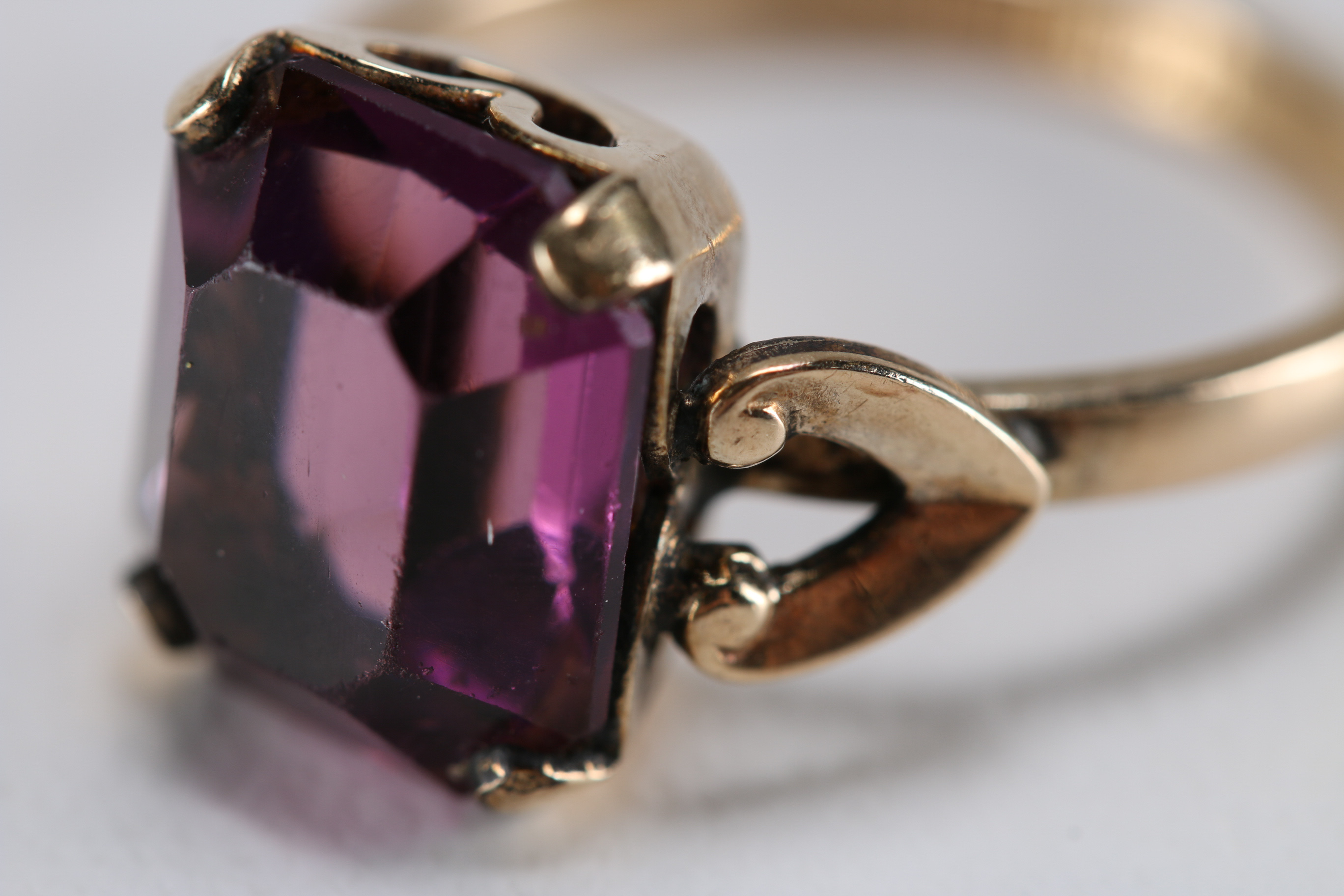 Vintage Clark & Combs Gold Filled Ring with Purple Stone