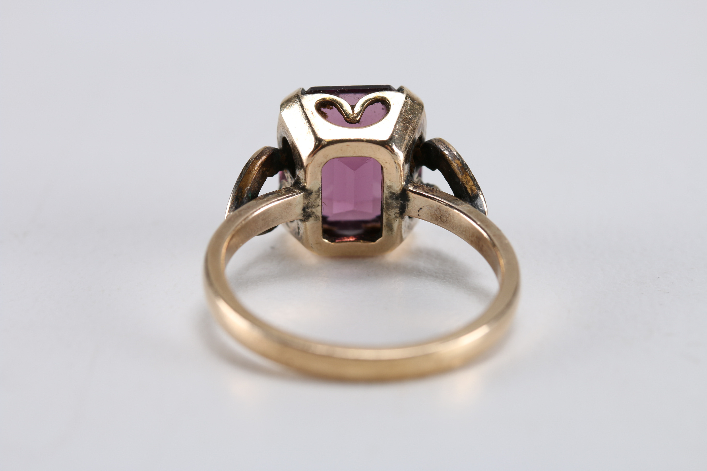 Vintage Clark & Combs Gold Filled Ring with Purple Stone
