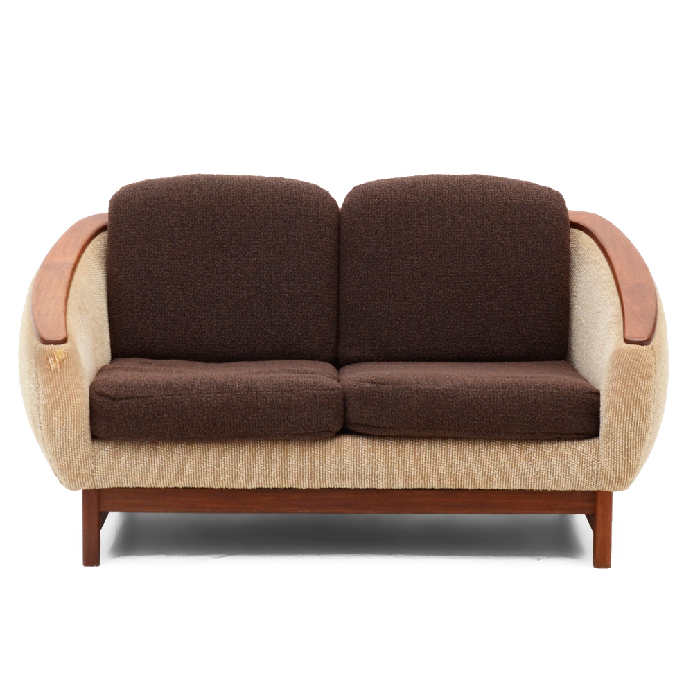 Adrian Pearsall Style Teak Framed Loveseat