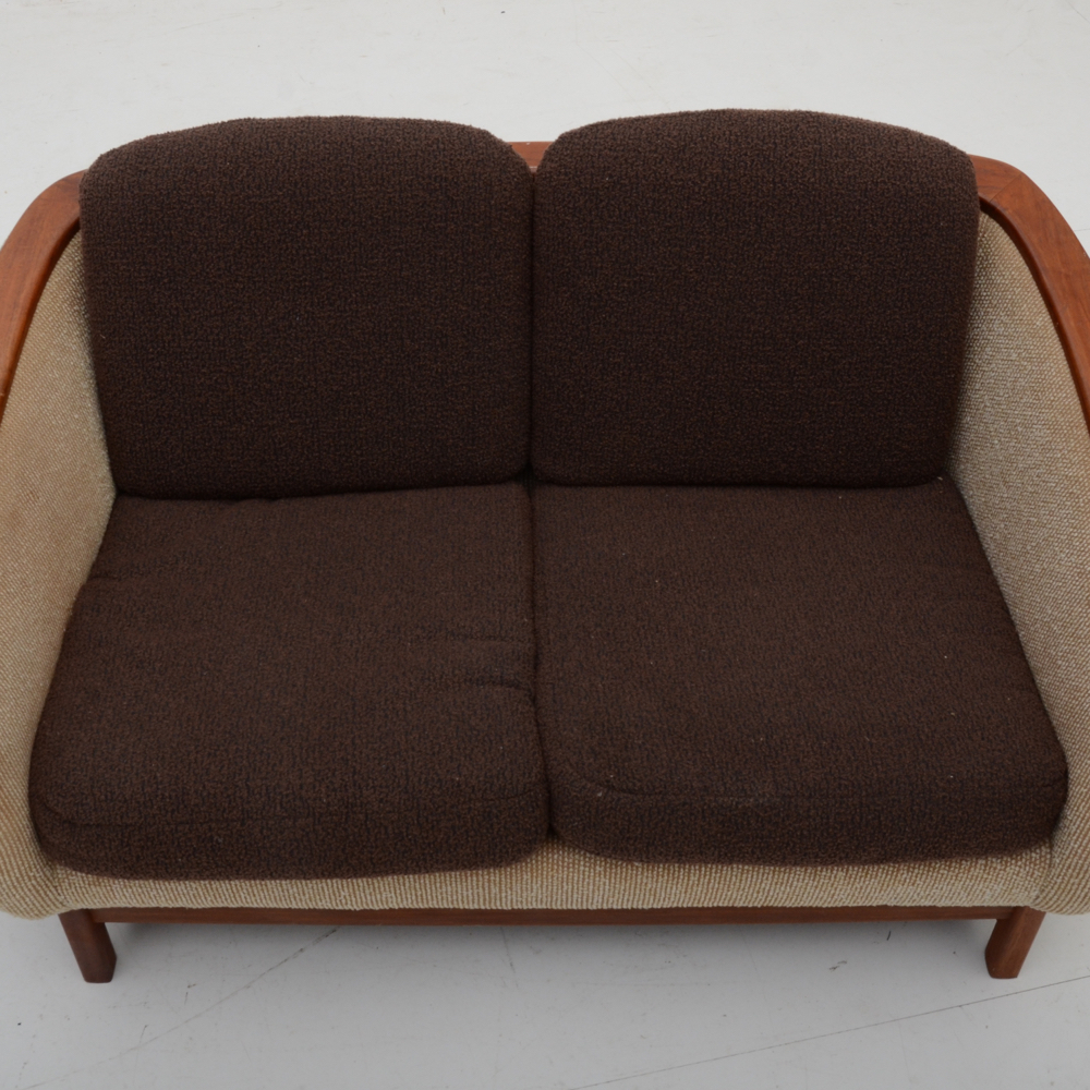 Adrian Pearsall Style Teak Framed Loveseat