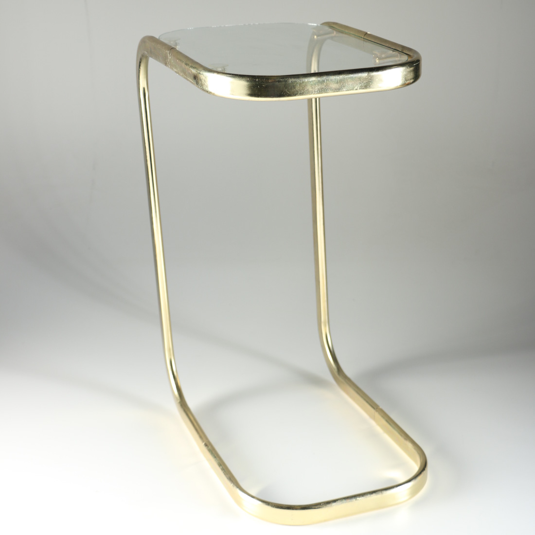 Brass And Glass C Side Table