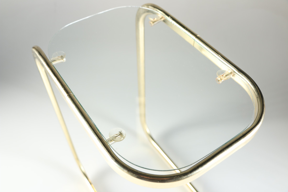 Brass And Glass C Side Table