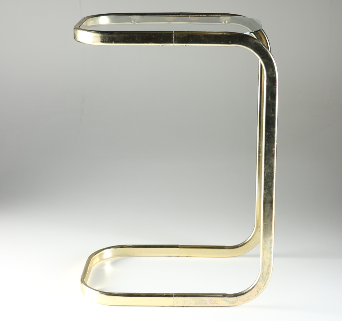 Brass And Glass C Side Table