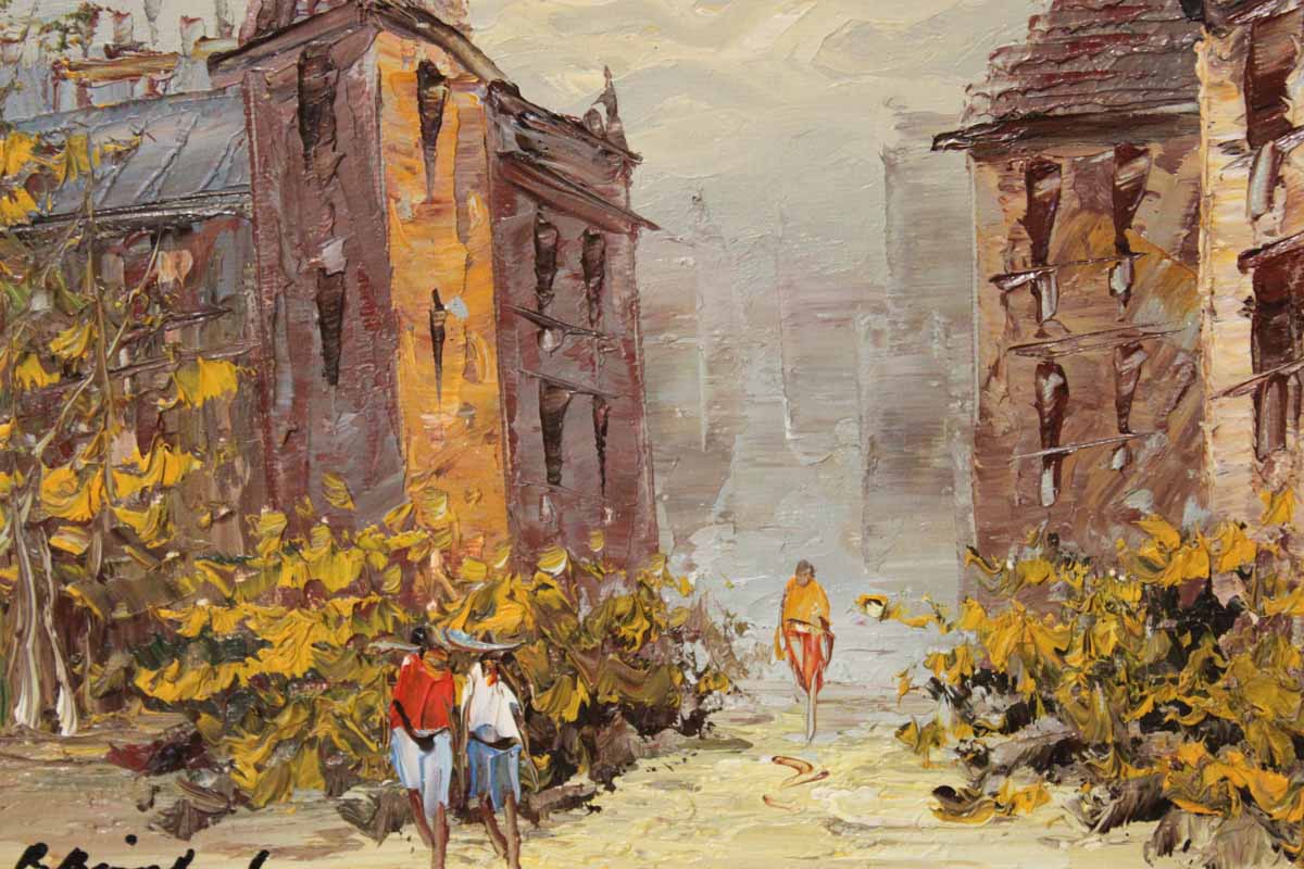 R. Birchard Signed Original Oil on Canvas Cityscapes