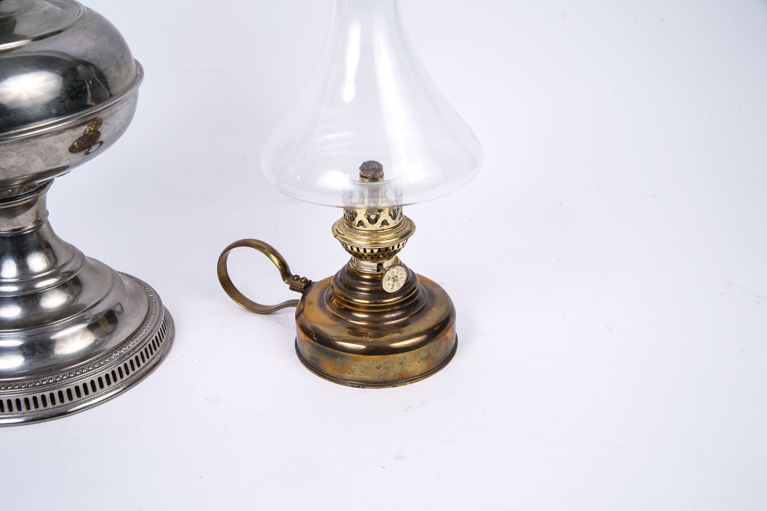 Antique 1905 Rayo Nickel Plated Oil Lamp and Other