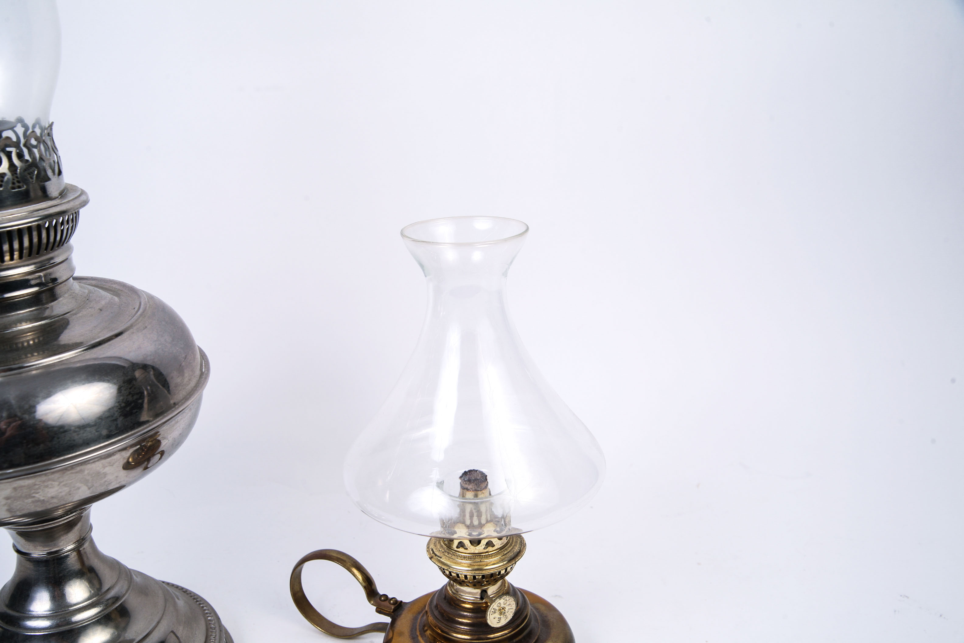 Antique 1905 Rayo Nickel Plated Oil Lamp and Other