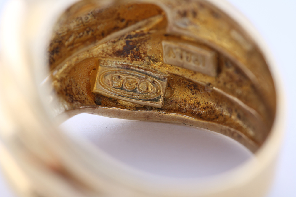 Sterling Silver Aquamarine, Glass, and Emerald Rings