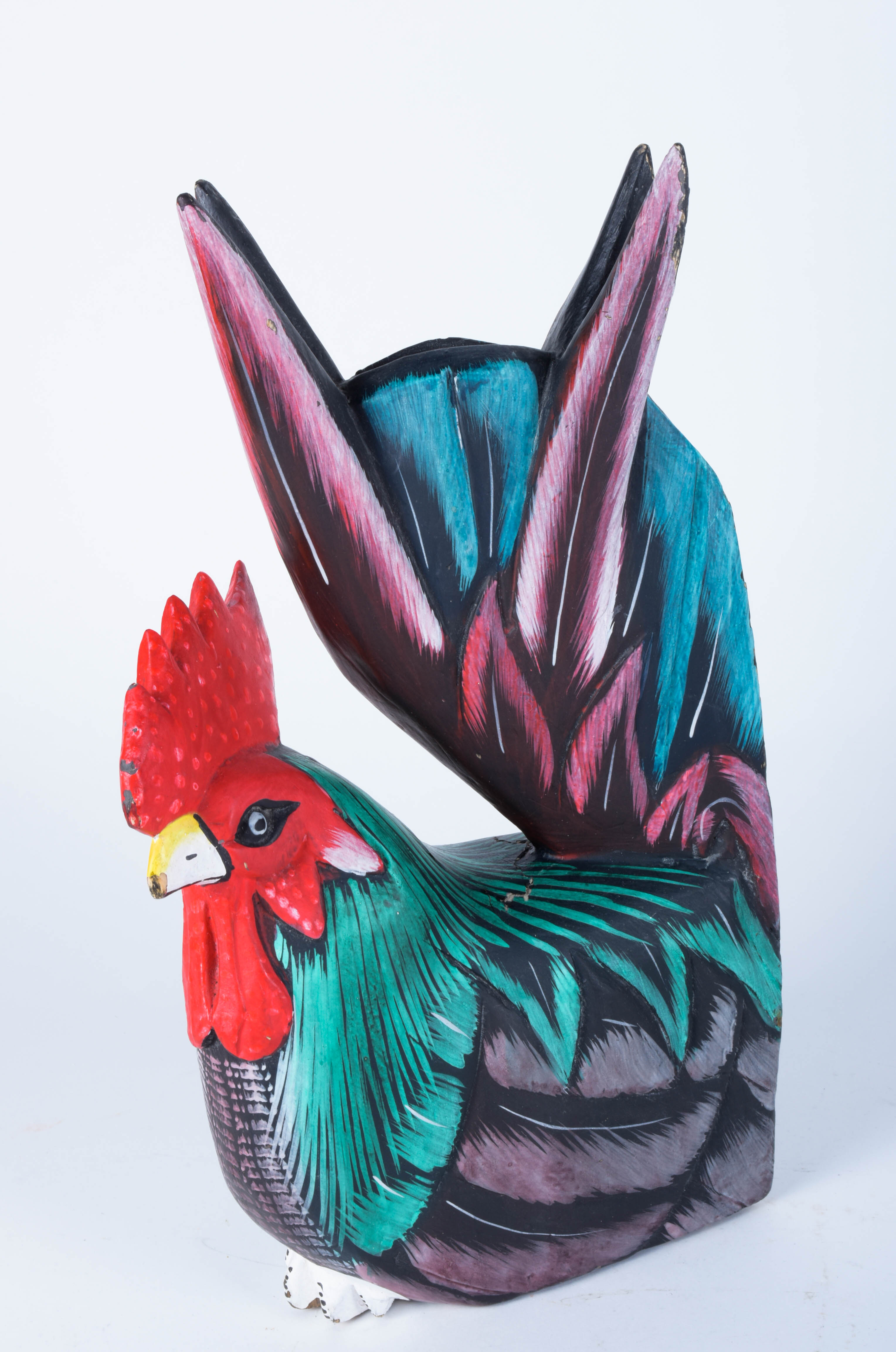 Five Wood Carved Chickens