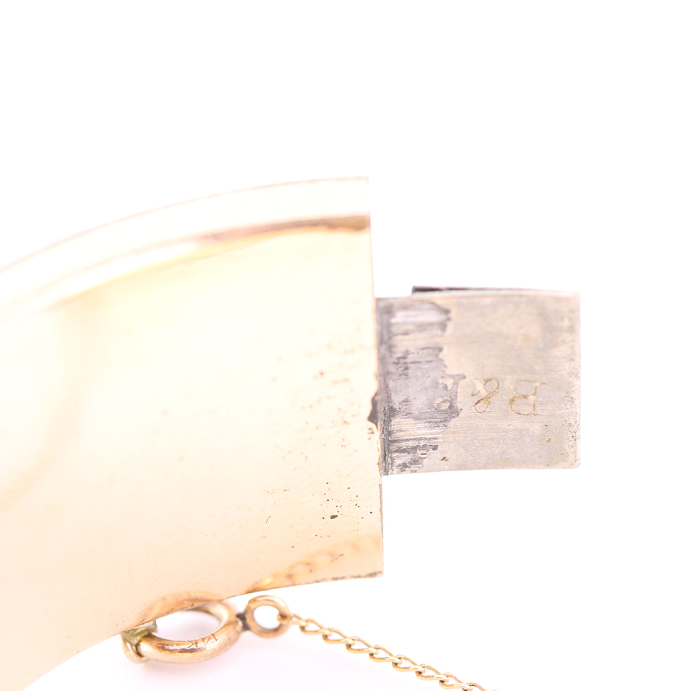 B&B Gold Filled Hinged Floral Bangle