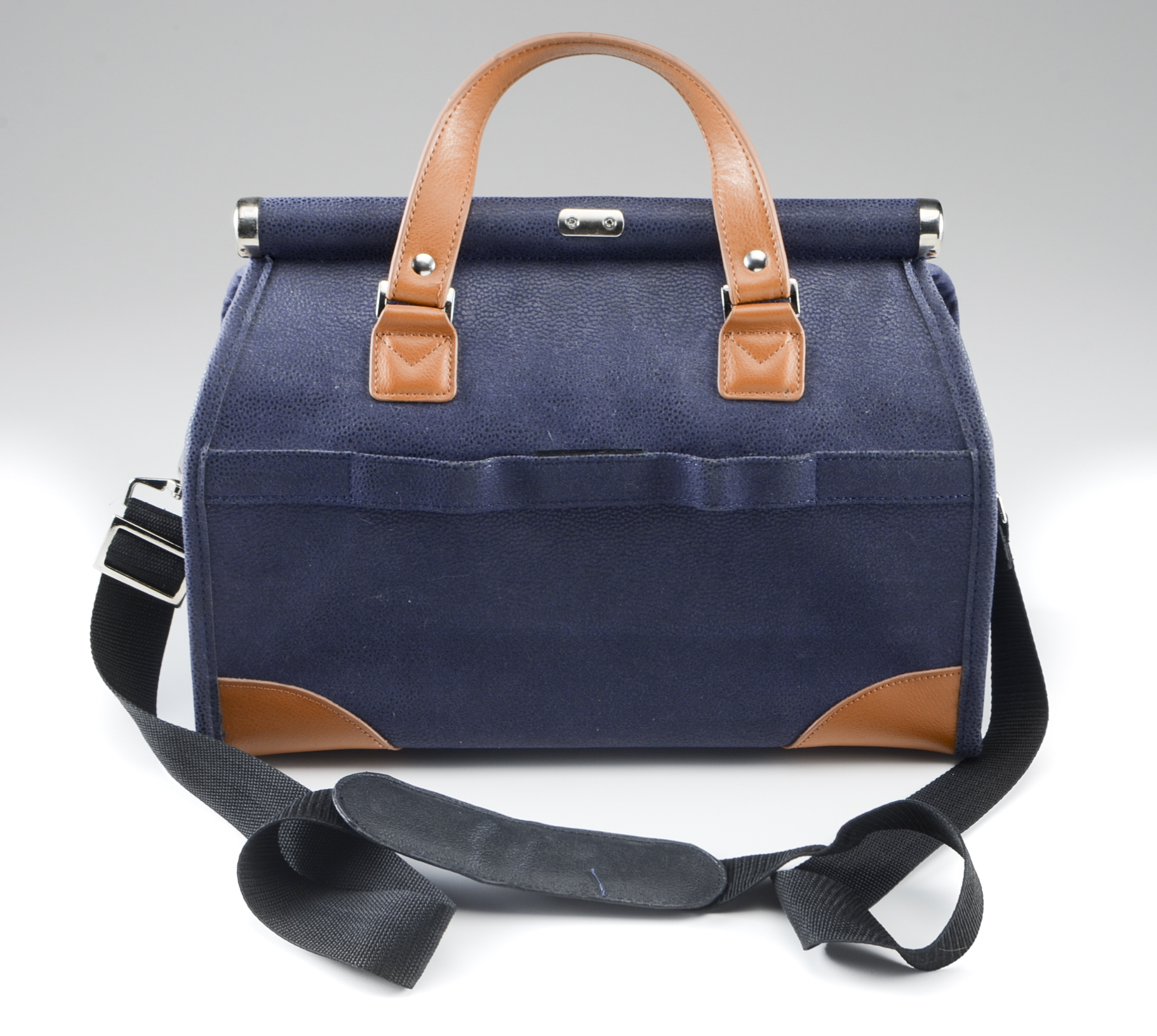 Joy Mangano New York Navy Pebbled Suede Doctor Bag
