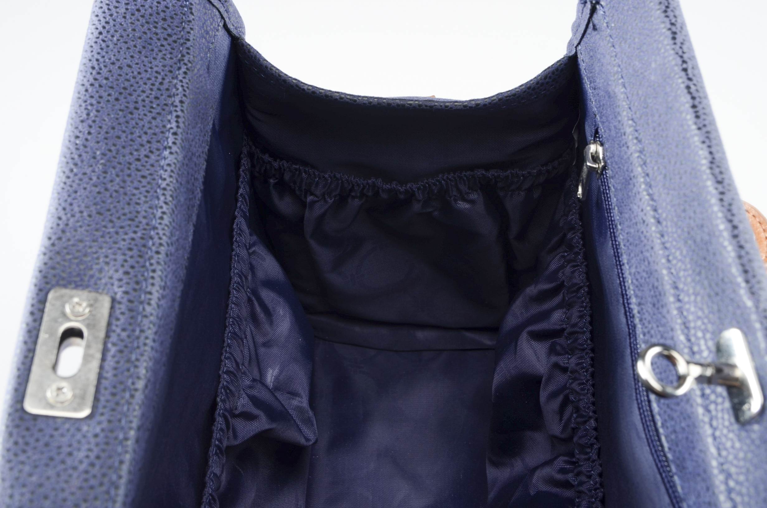 Joy Mangano New York Navy Pebbled Suede Doctor Bag