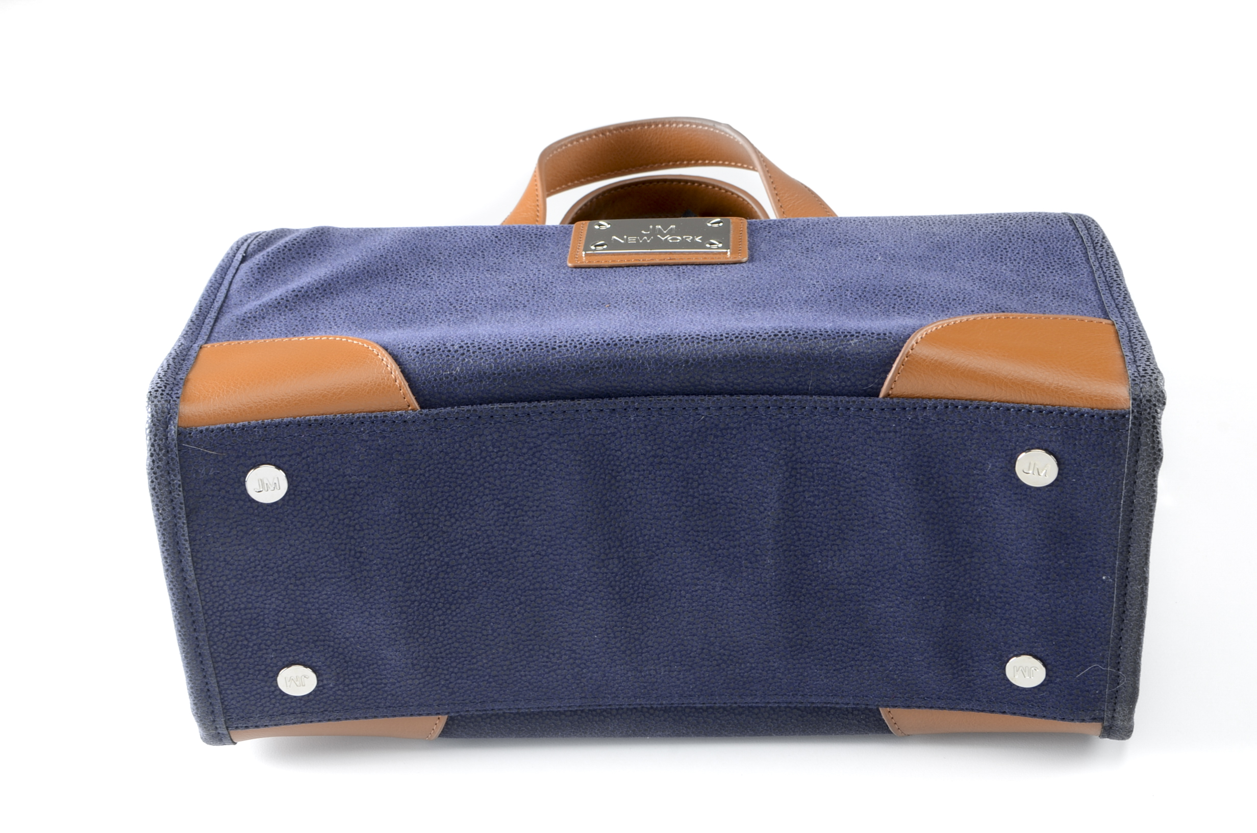 Joy Mangano New York Navy Pebbled Suede Doctor Bag