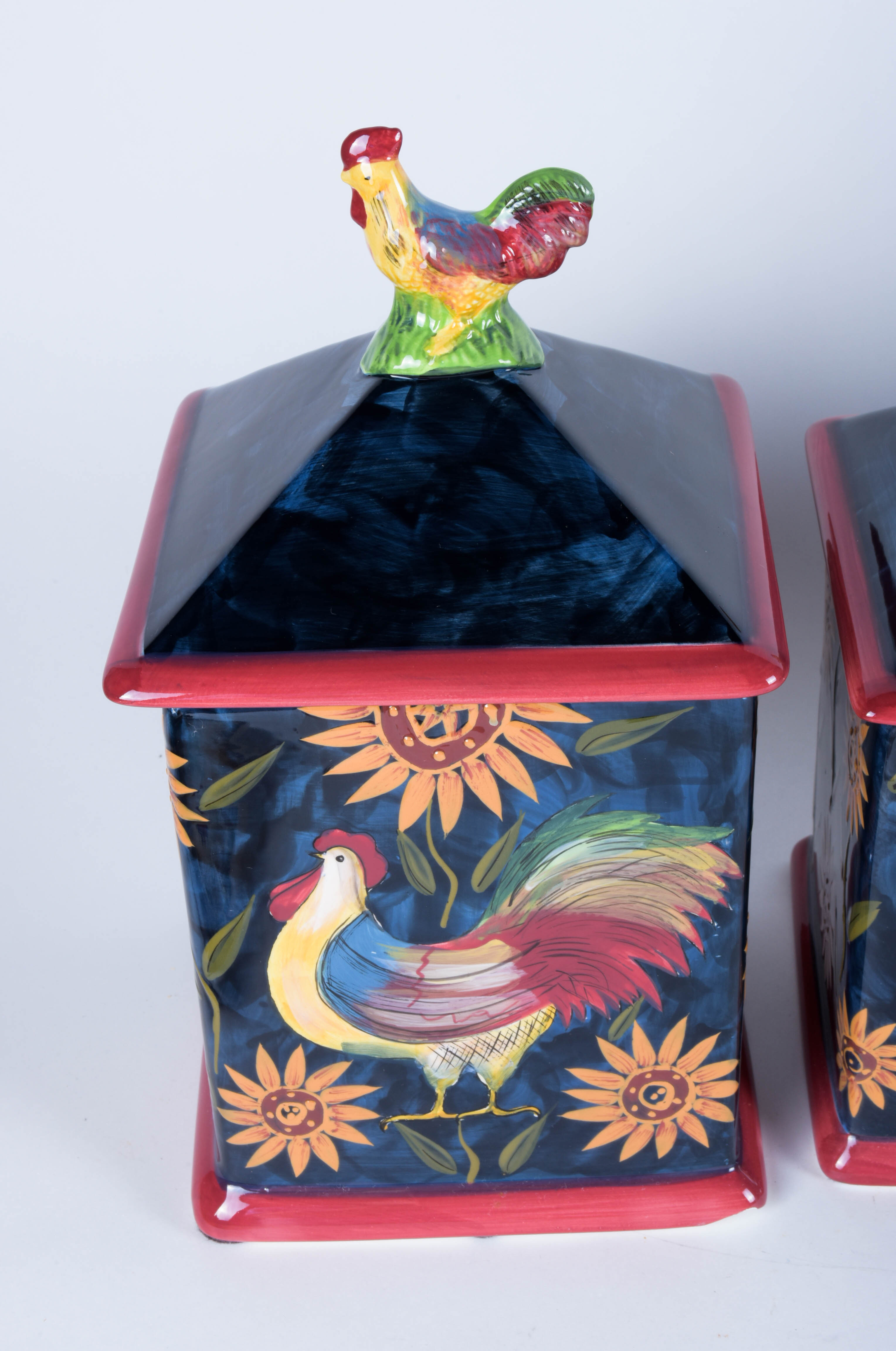 Susan Winget "Sunrise" Canister Set and Rooster Decor