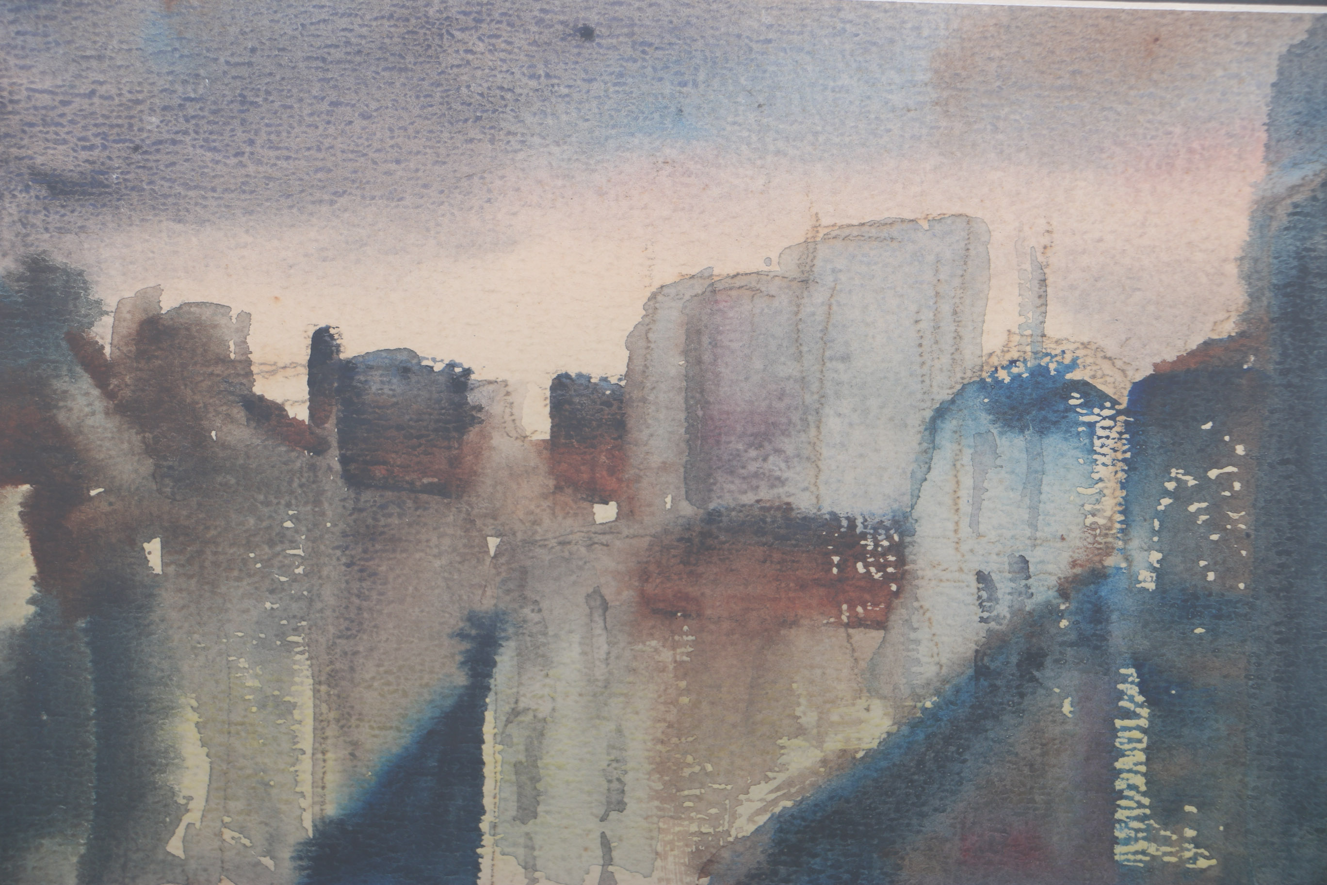 Aileen Berg Original Watercolor of Nocturnal Skyline