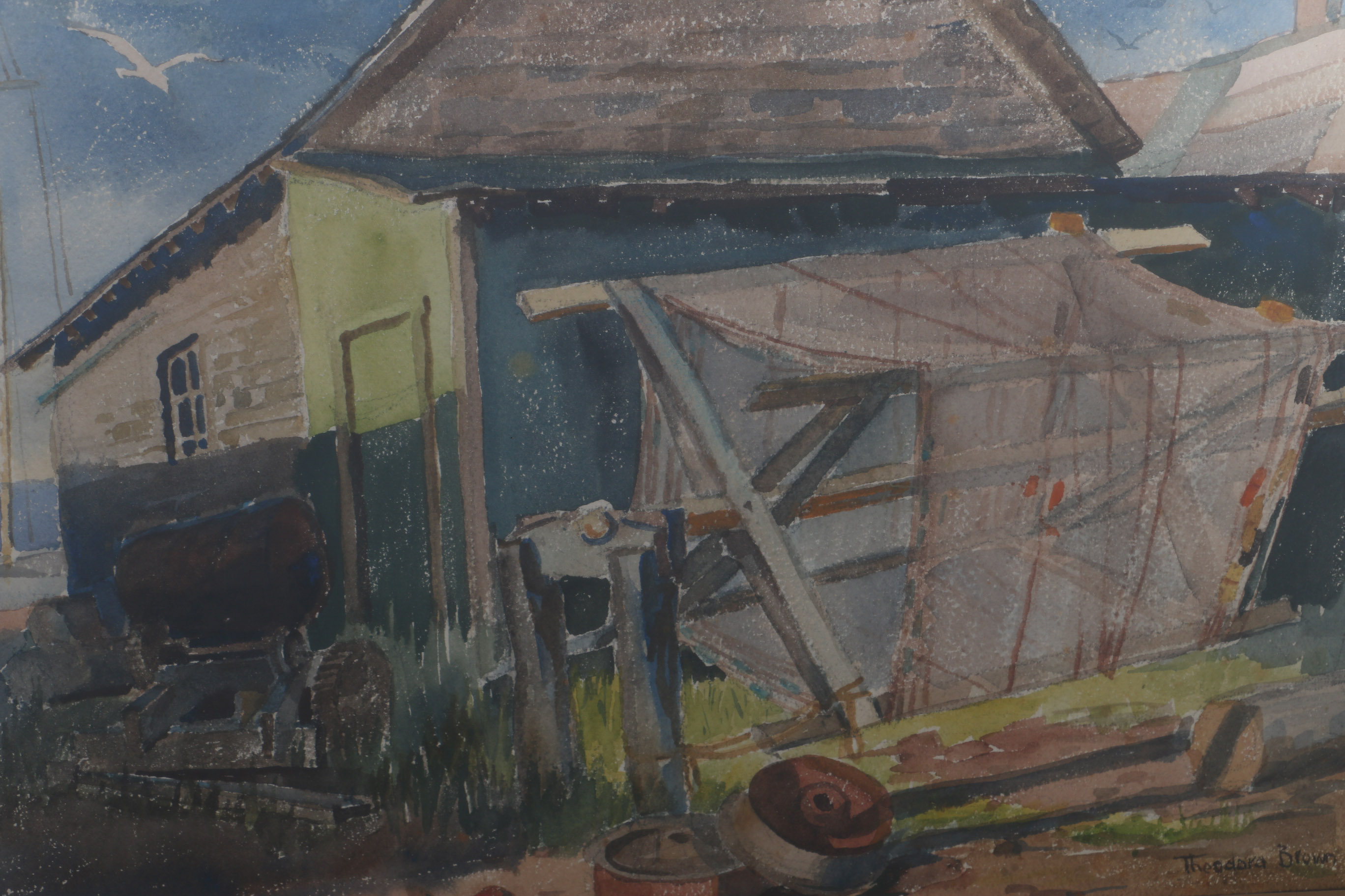 Theodora Brown Watercolor on Paper Coastal Scene