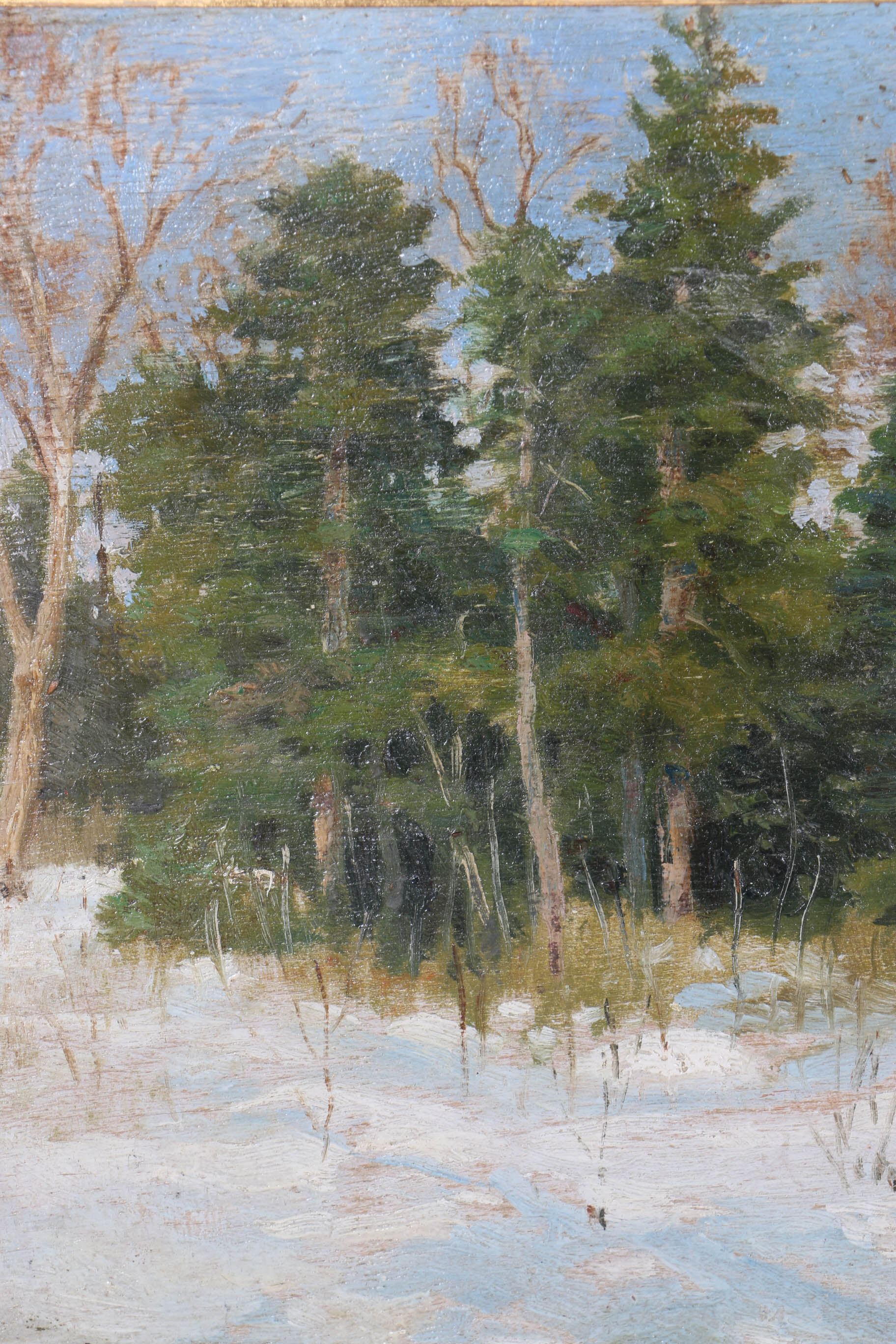 Linwood Payson Ames Oil Painting of Wintry Scene