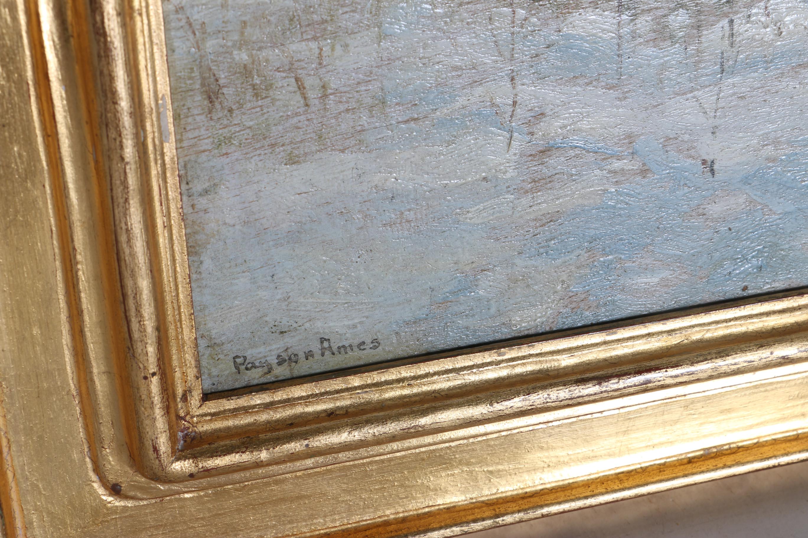 Linwood Payson Ames Oil Painting of Wintry Scene