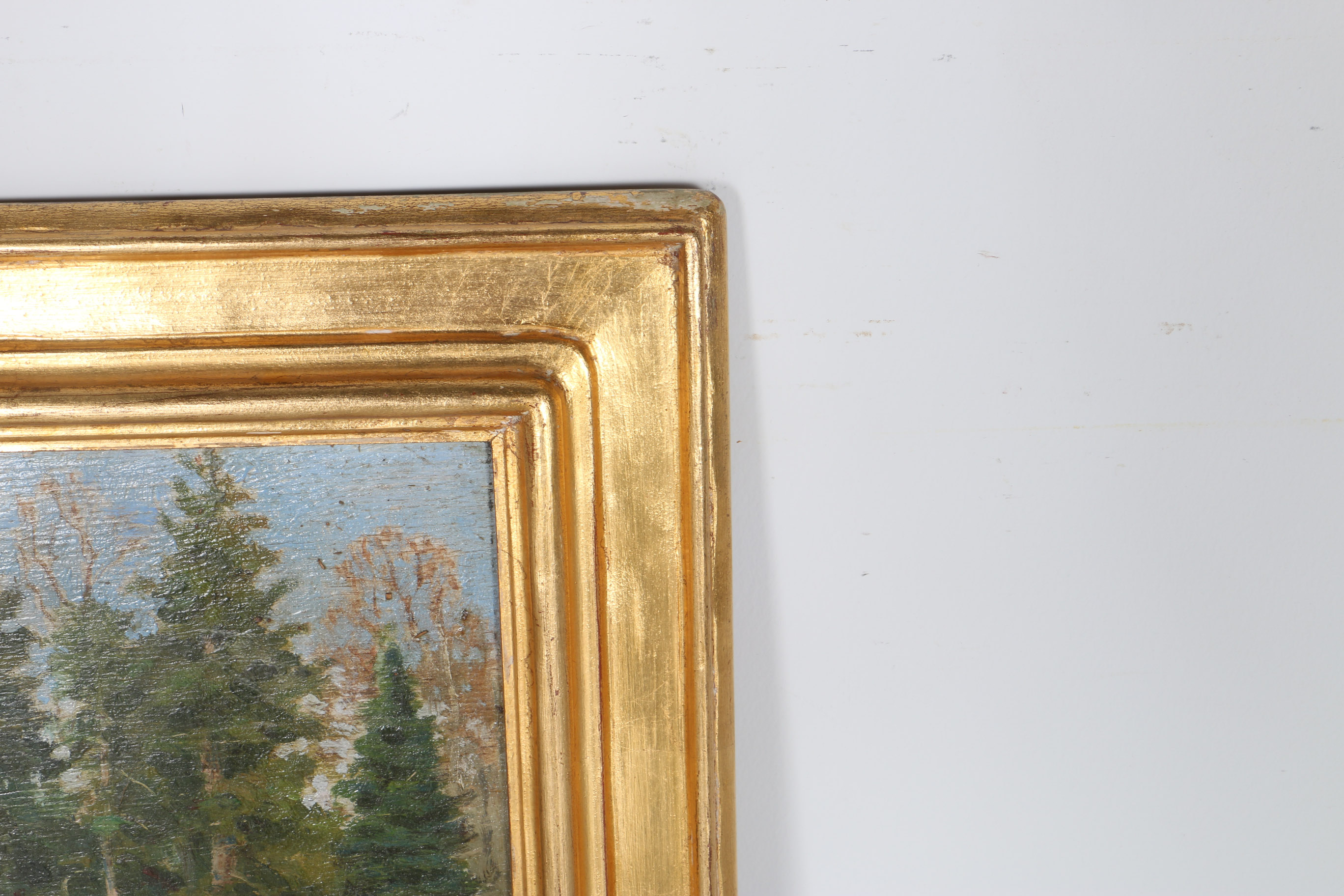 Linwood Payson Ames Oil Painting of Wintry Scene