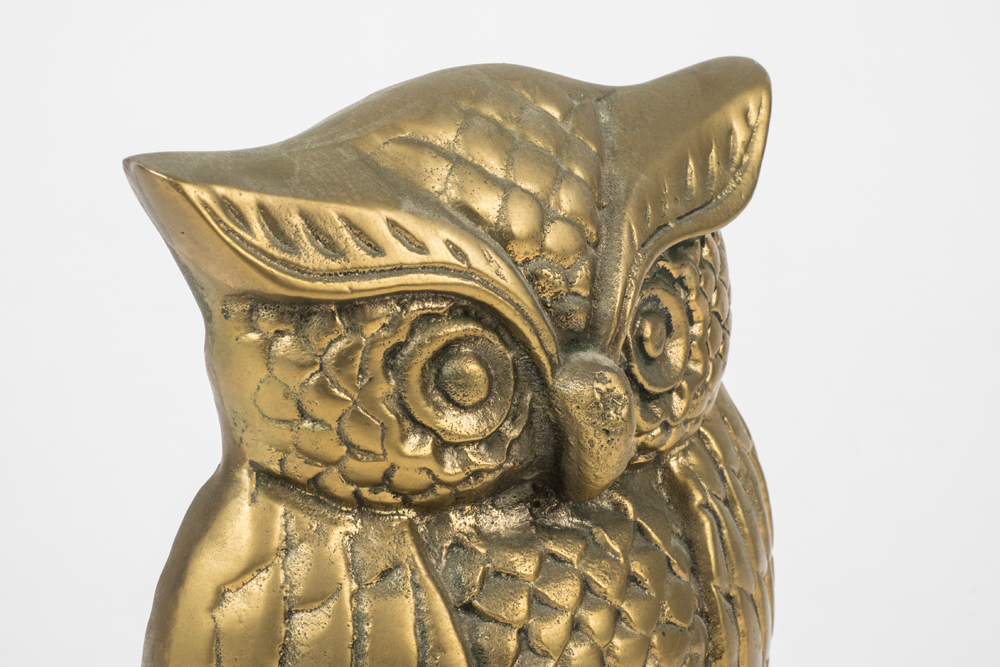 Large Brass Owl Figurine