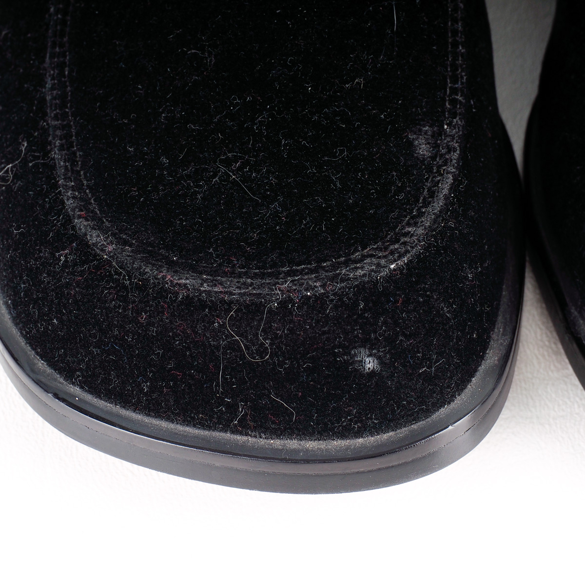 Prada Black Velvet Slip-on Loafers