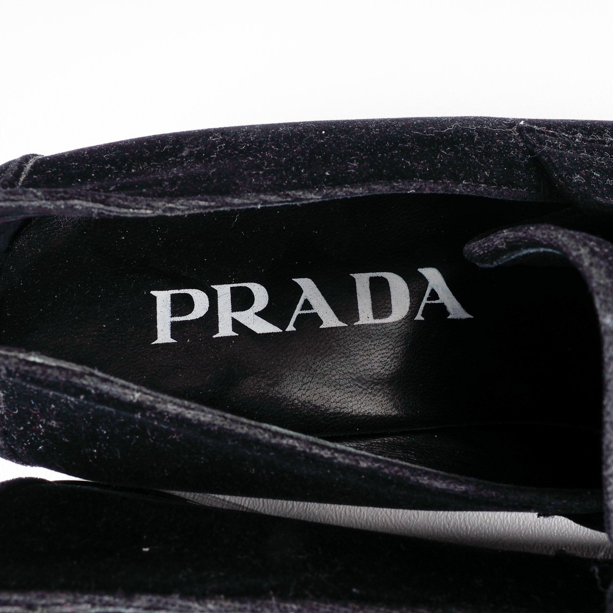 Prada Black Velvet Slip-on Loafers