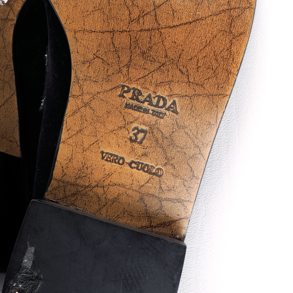 Prada Black Velvet Slip-on Loafers