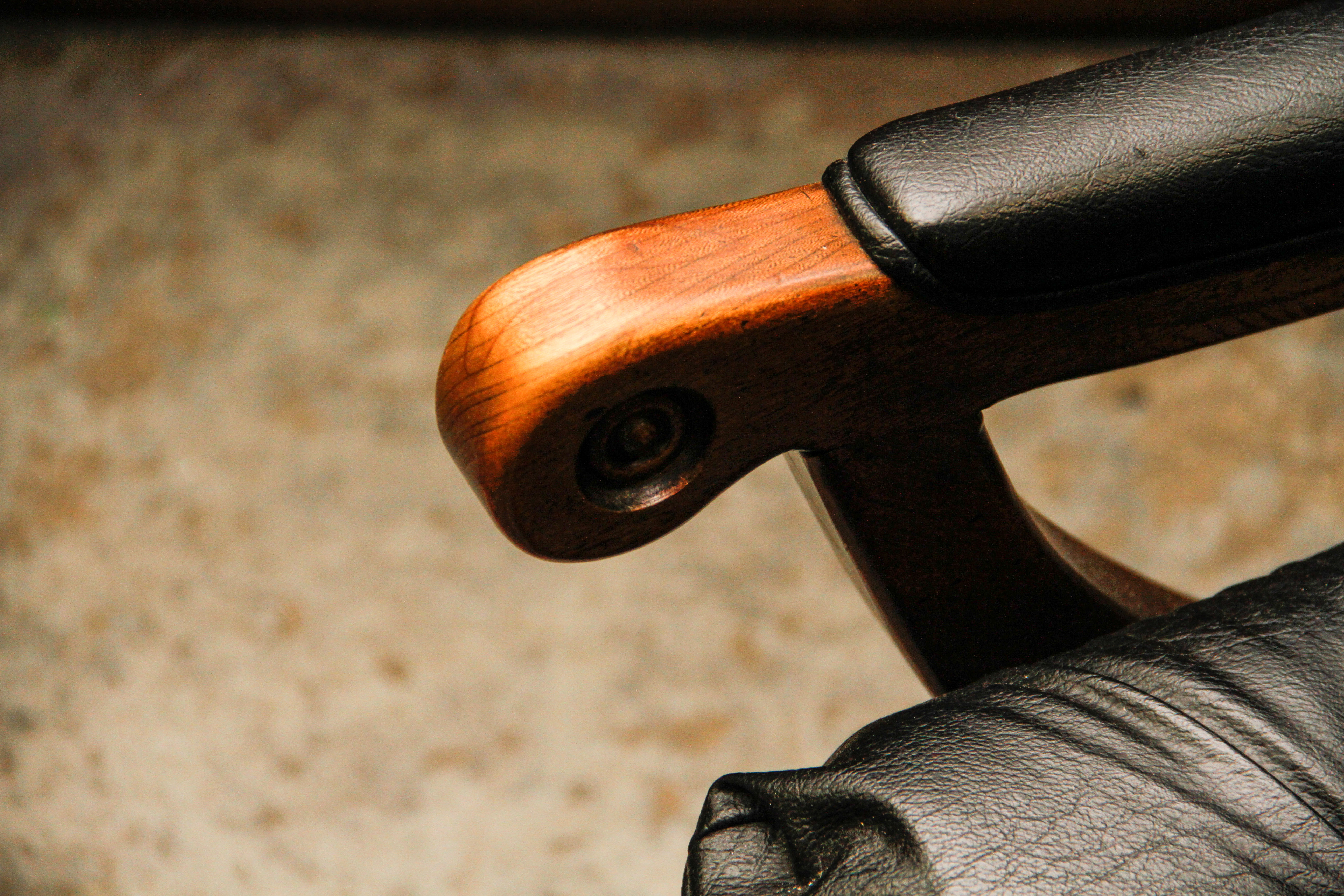 Eames Style Black Leather Reclining Lounge Chair