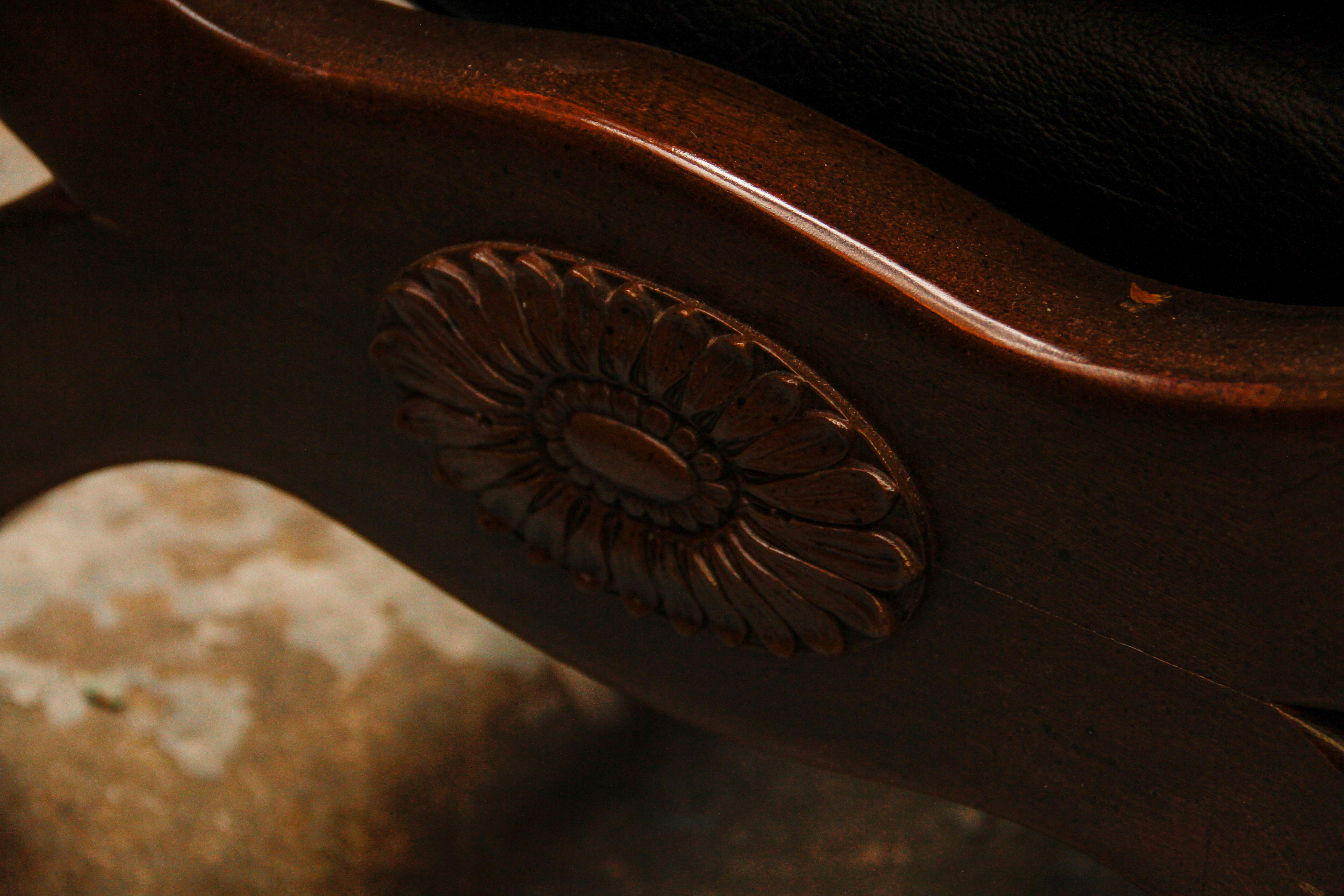 Eames Style Black Leather Reclining Lounge Chair