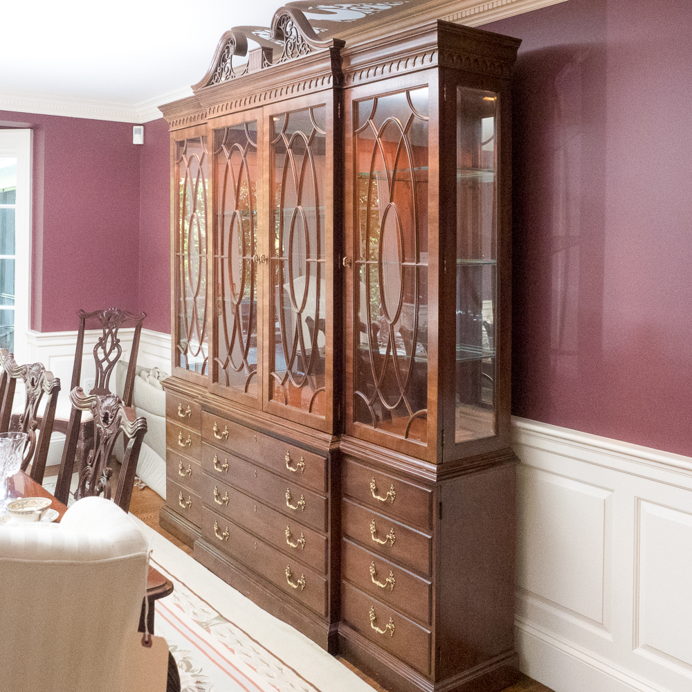 CURTAIN - Henredon Rittenhouse Square Mahogany Breakfront