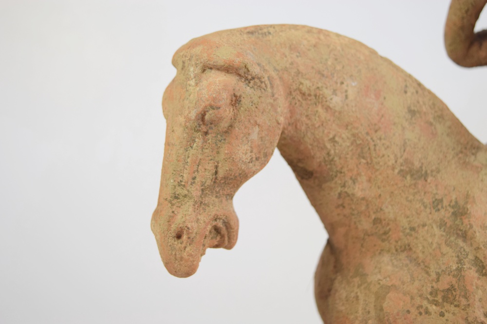 Chinese Han Dynasty Horse and Rider on Custom Mount